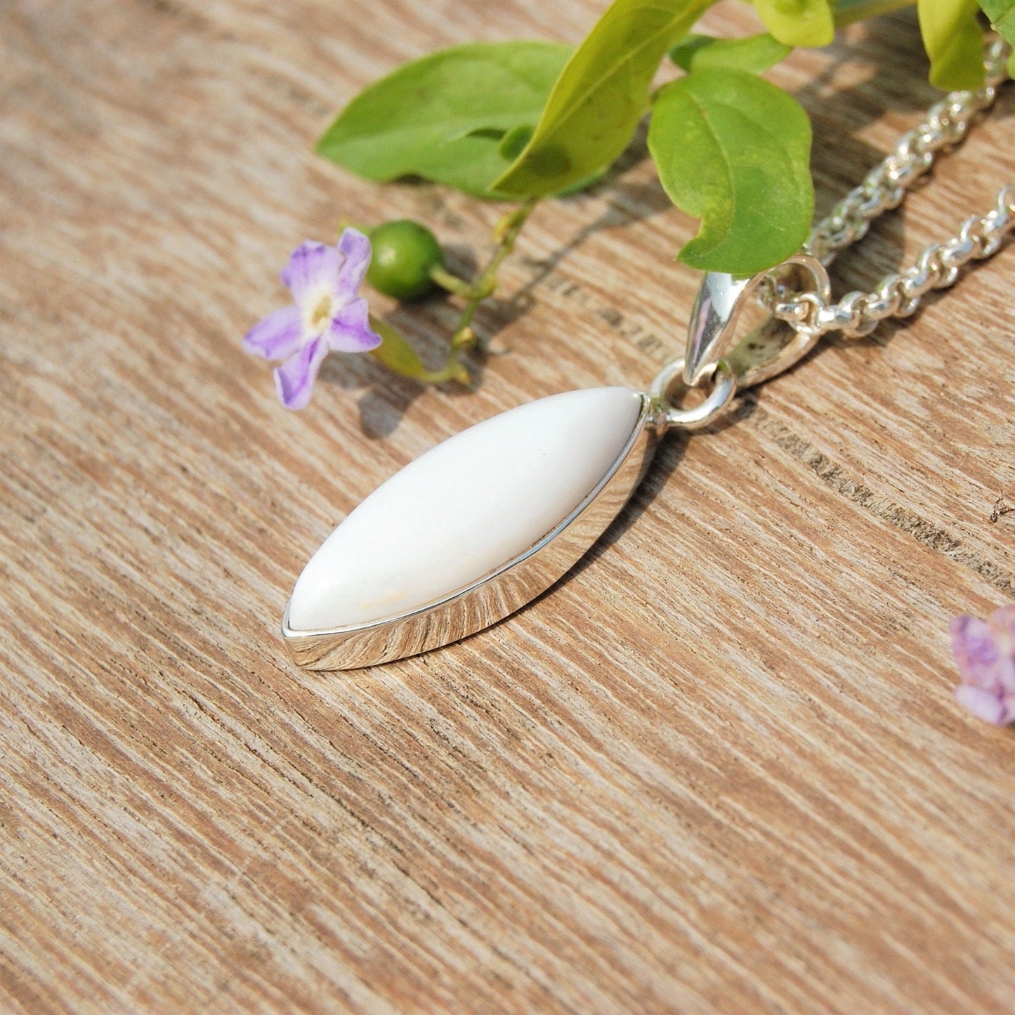 White Quartz Marquise Pendant