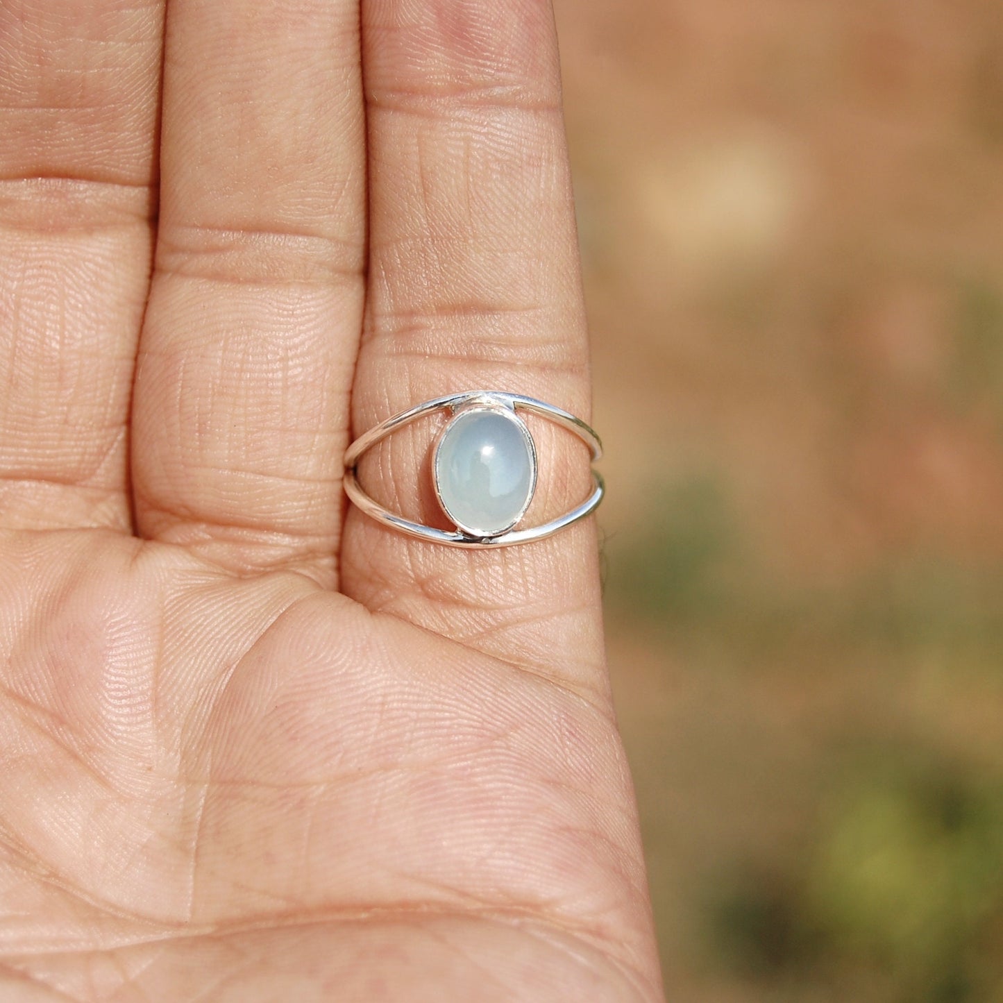 Aqua Chalcedony Ring
