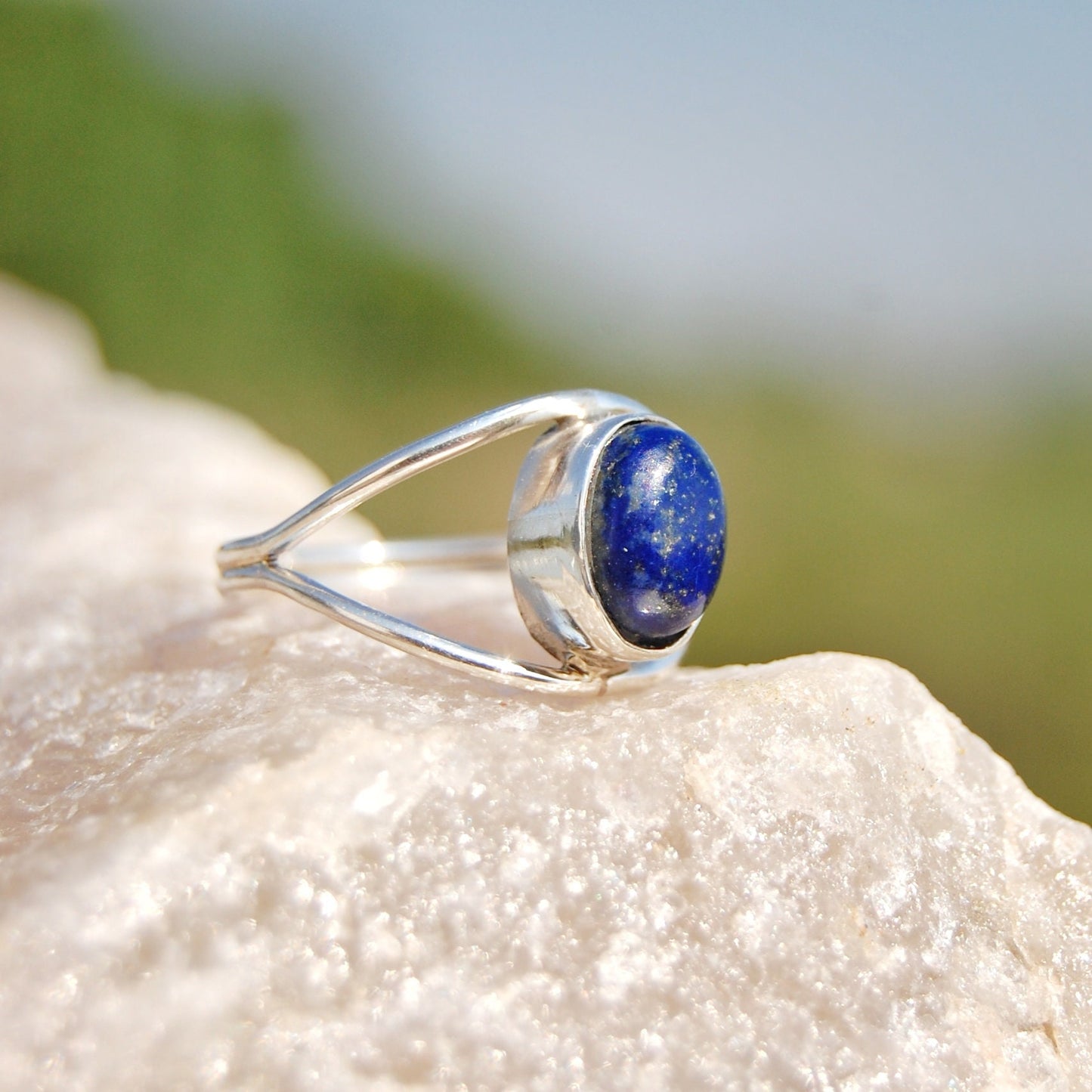 Lapis Oval Cab Ring