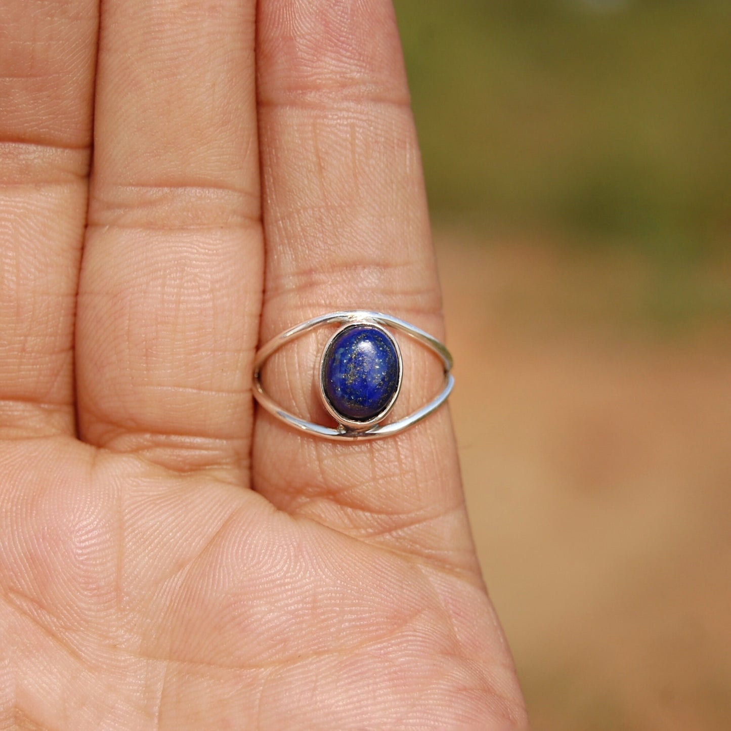 Lapis Oval Cab Ring