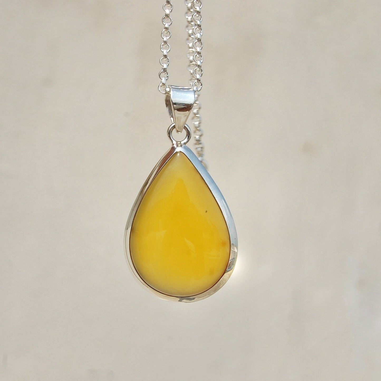 Yellow Onyx Pear Cab Pendant