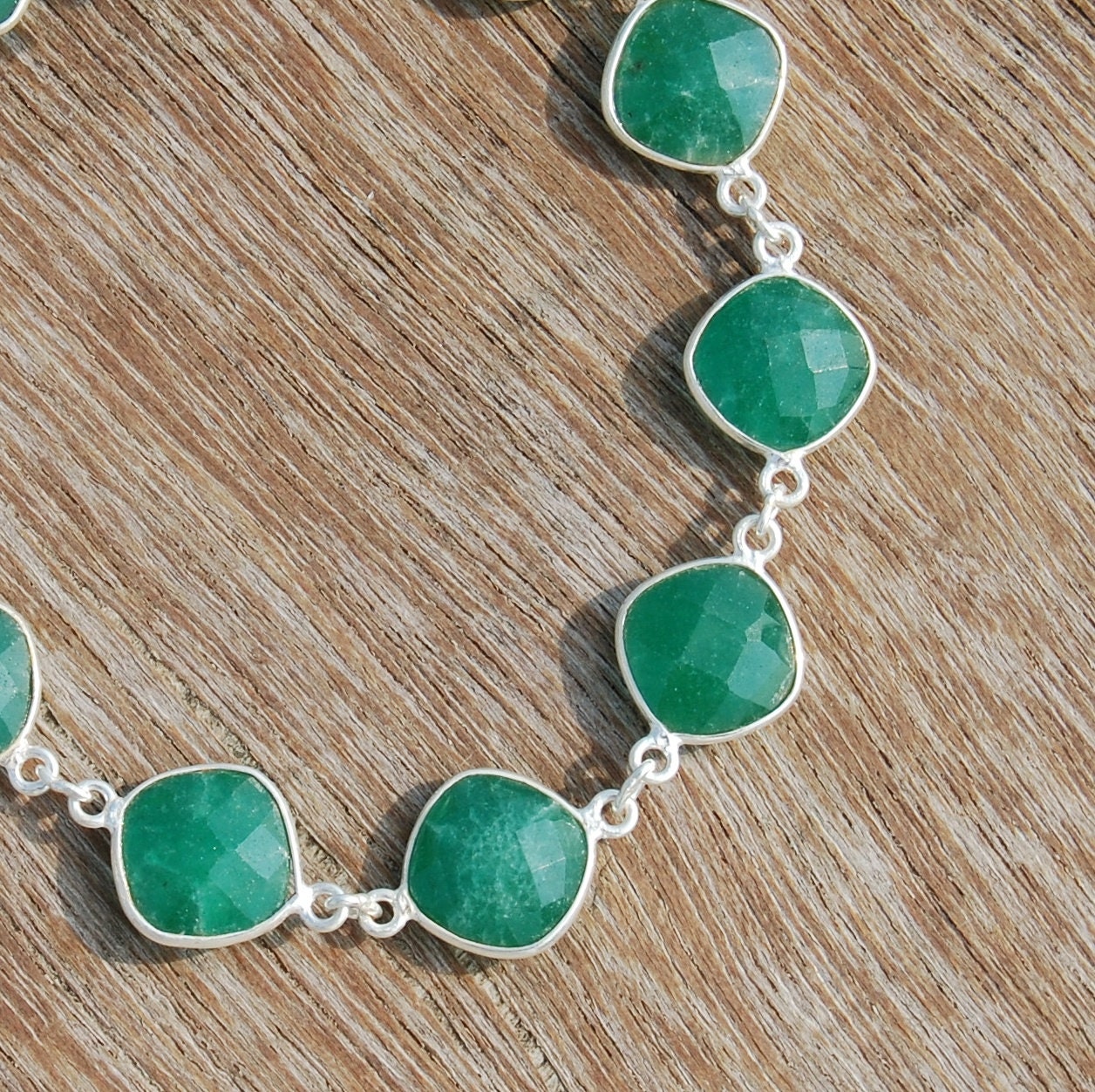 Green Onyx Checker Cut Bracelet