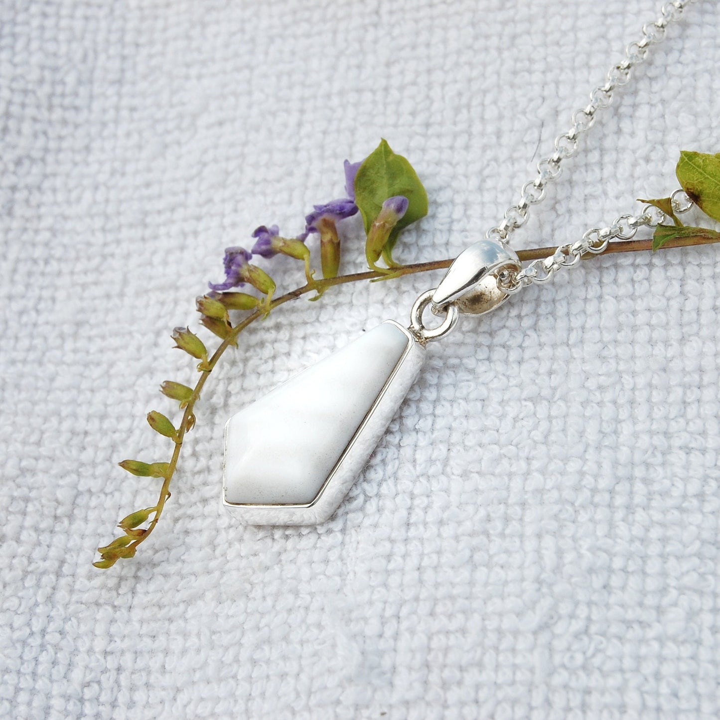 Natural White Quartz Pendant