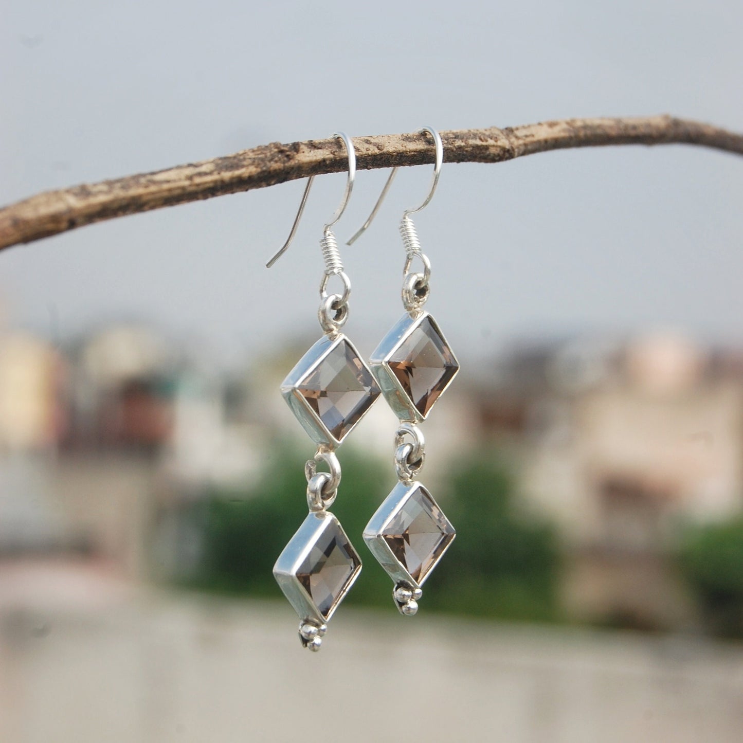 Smoky Quartz Dangling Earrings
