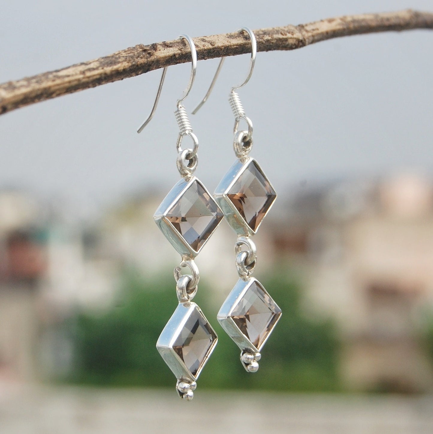 Smoky Quartz Dangling Earrings