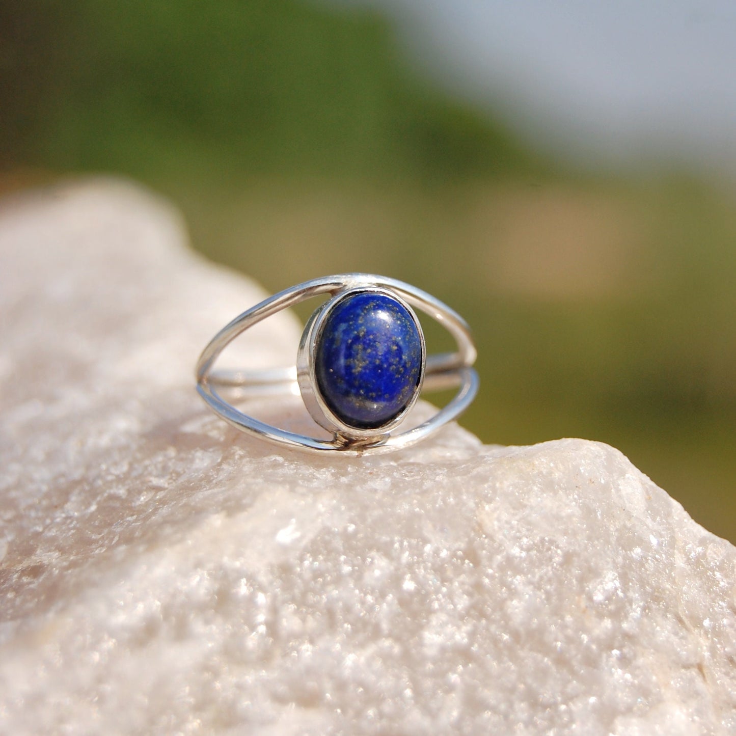 Lapis Oval Cab Ring