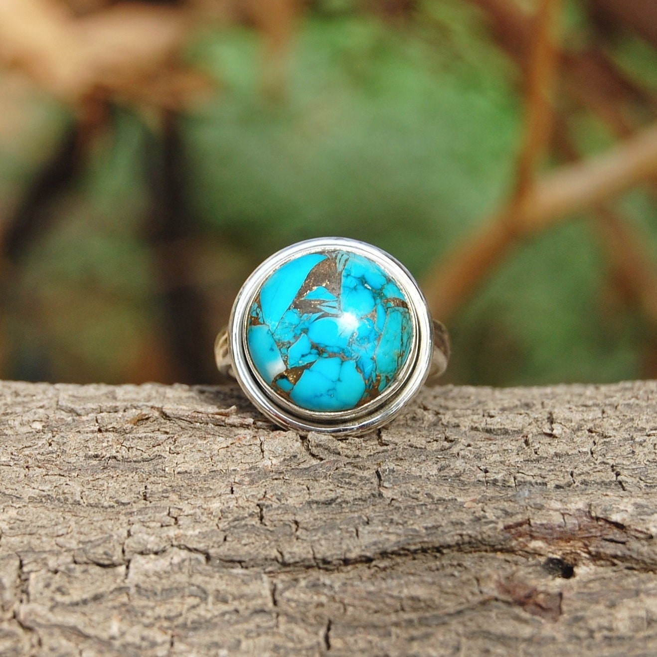 Blue Copper Turquoise Ring