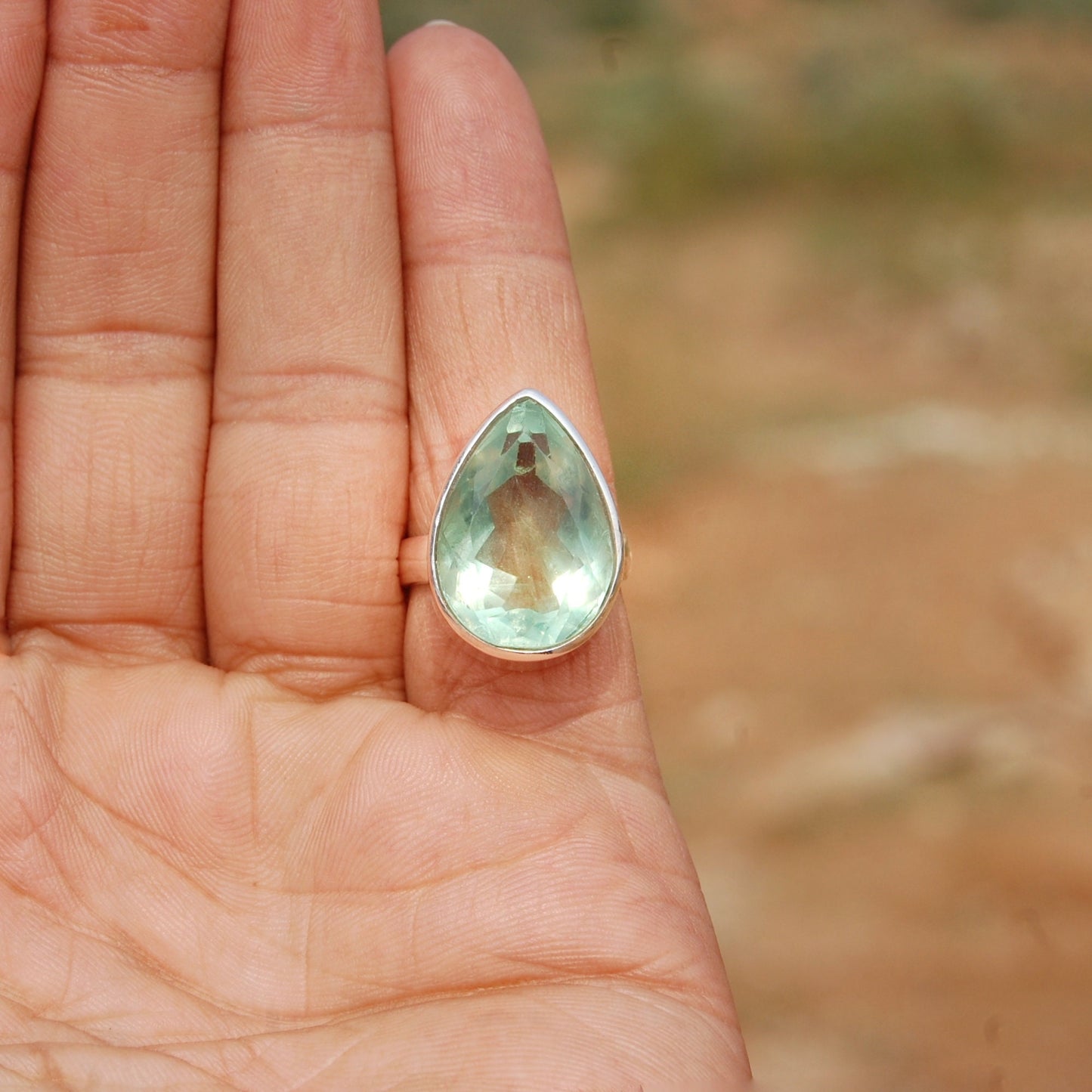 Green Fluorite Statement Ring