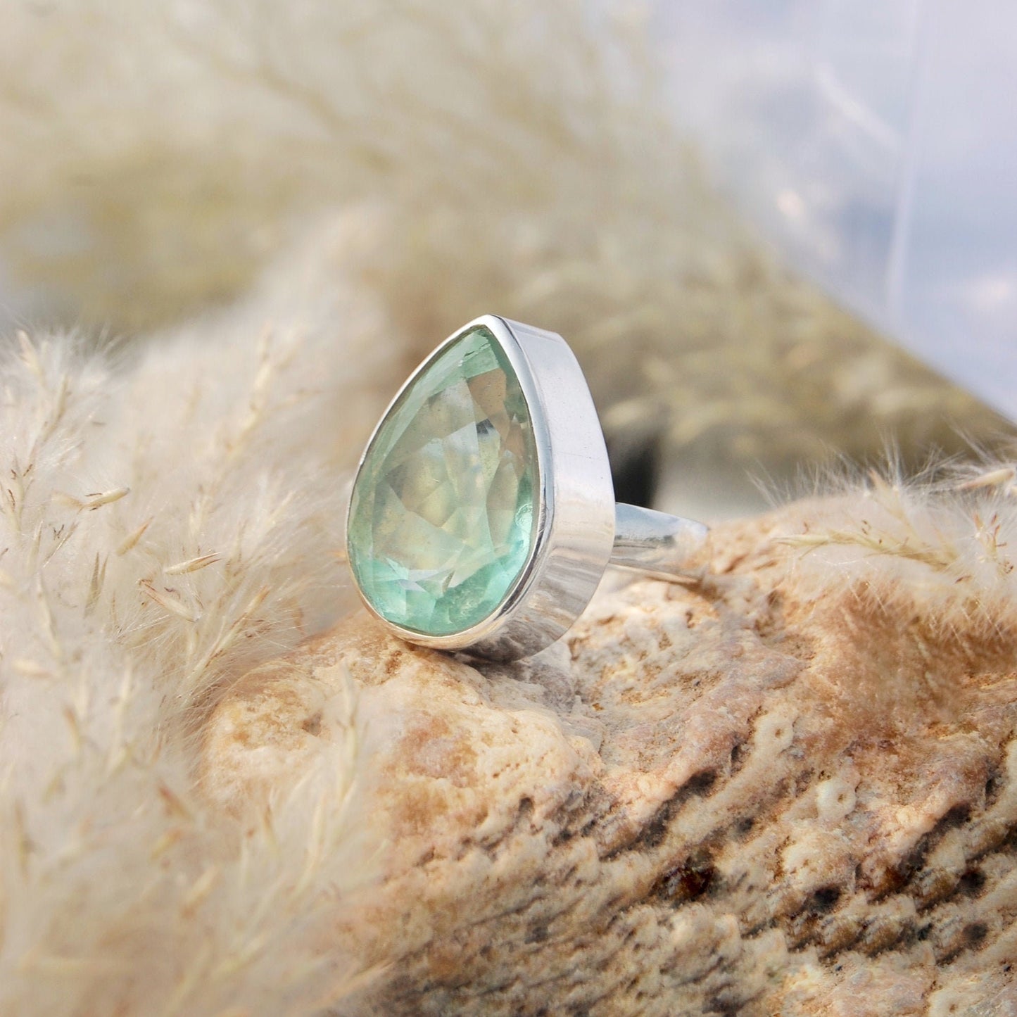 Green Fluorite Statement Ring