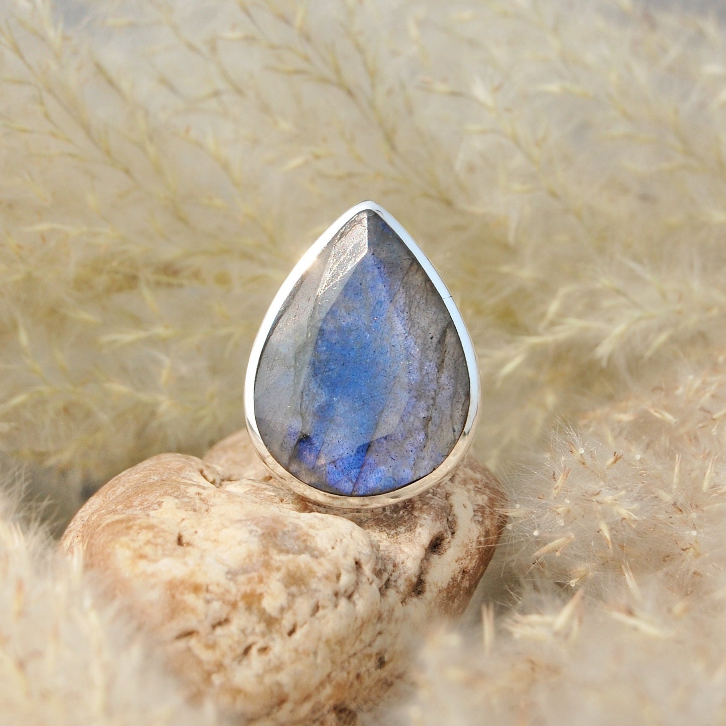 Blue Labradorite Statement Ring