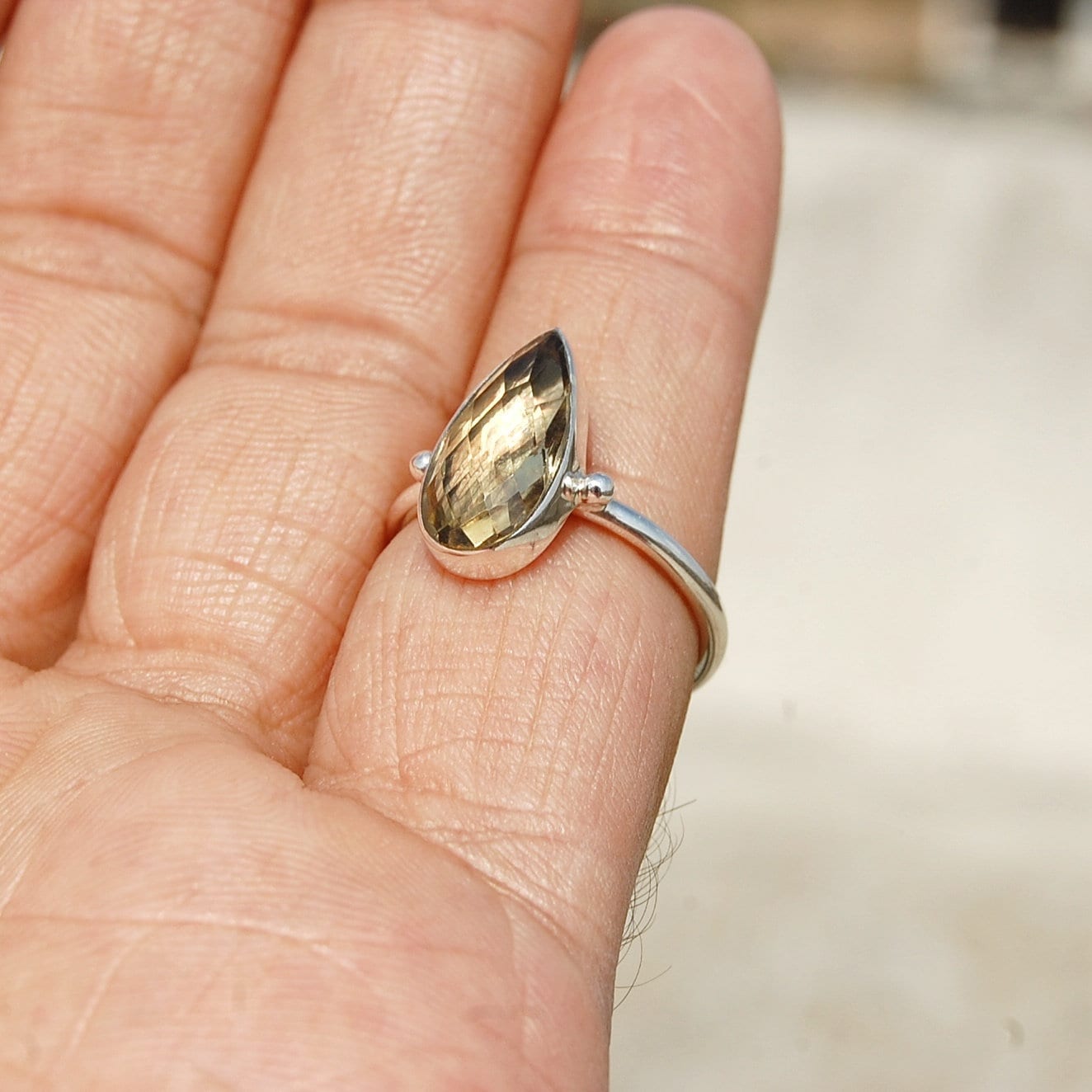 Yellow Citrine Ring