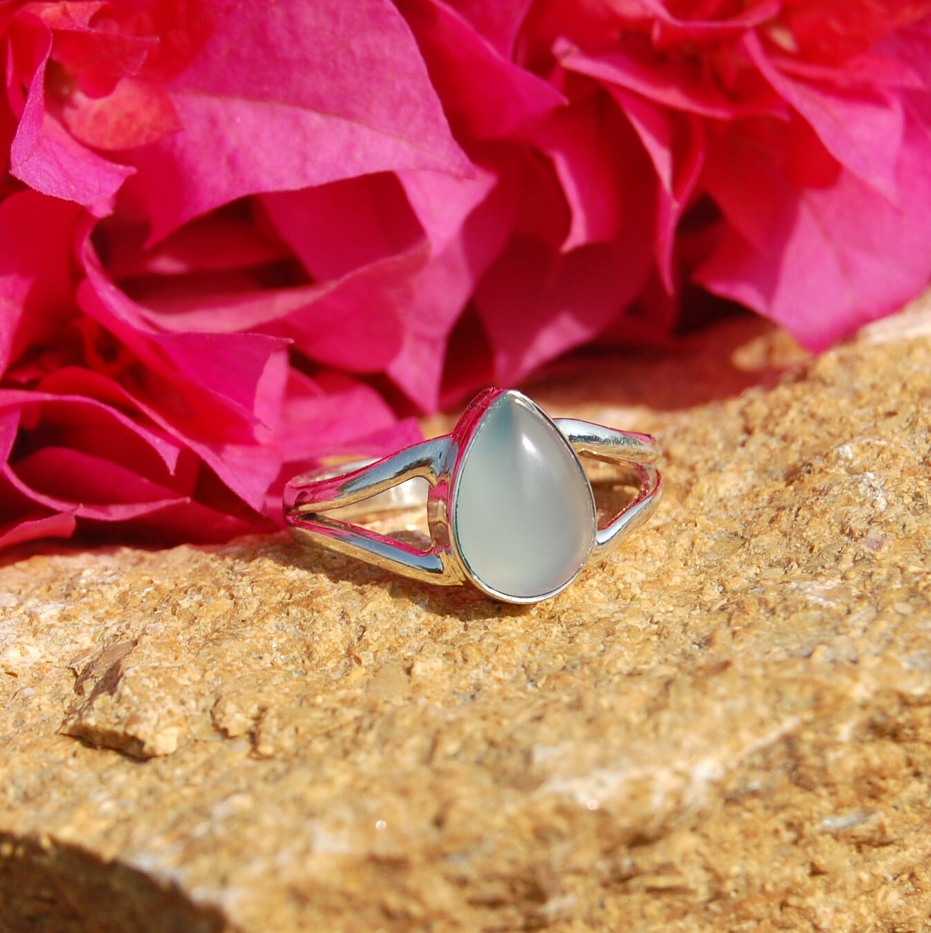Aqua Chalcedony Ring