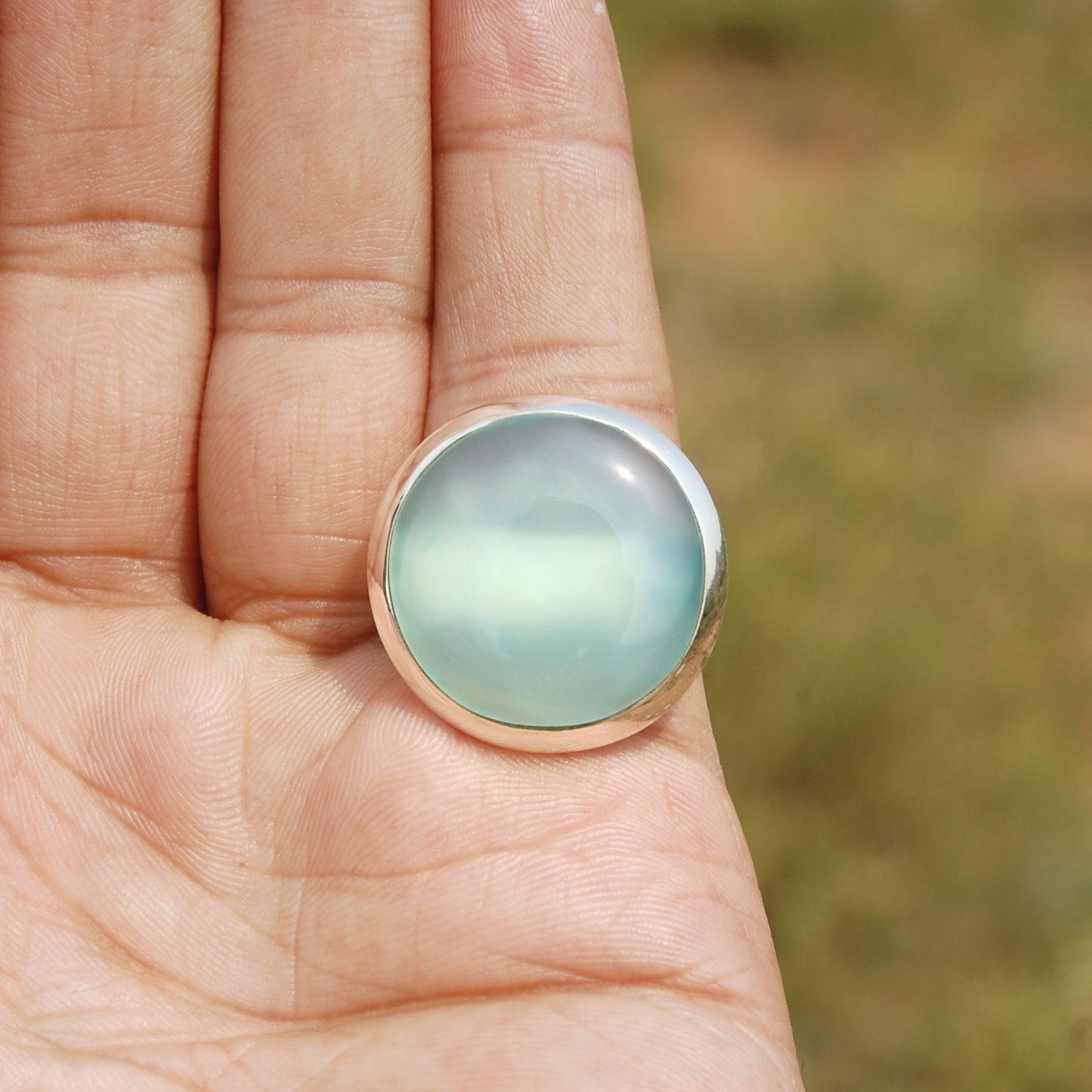 Aqua Chalcedony Ring