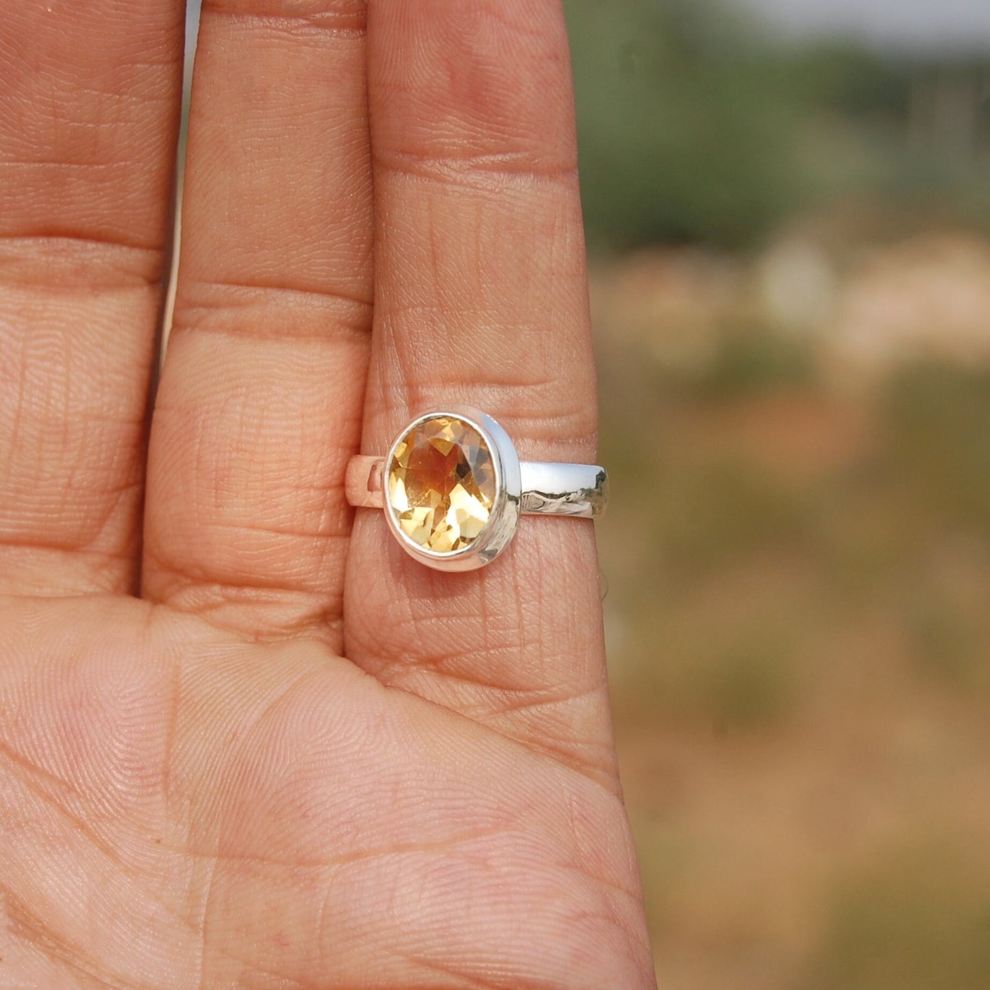 Yellow Citrine Ring