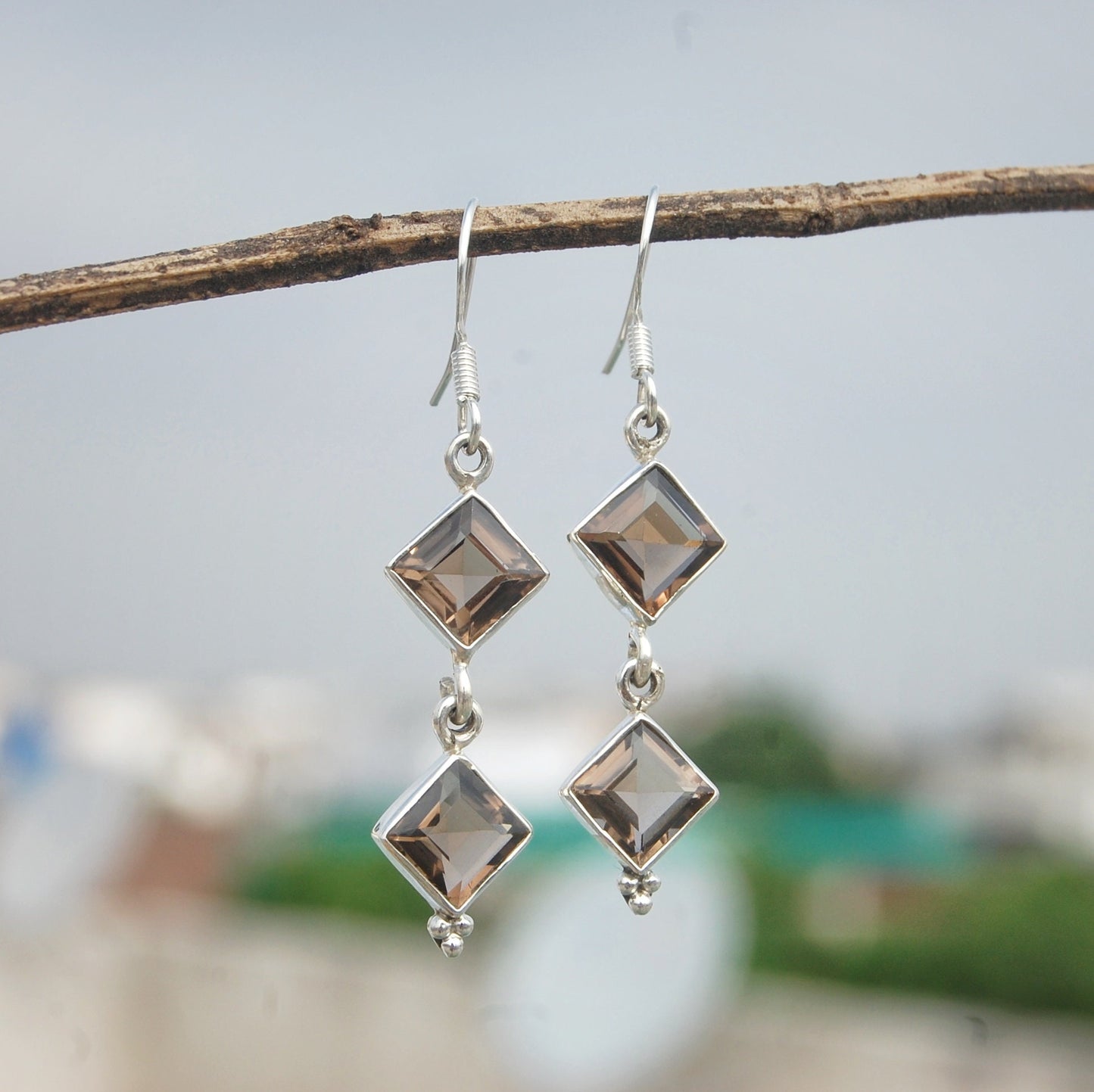 Smoky Quartz Dangling Earrings
