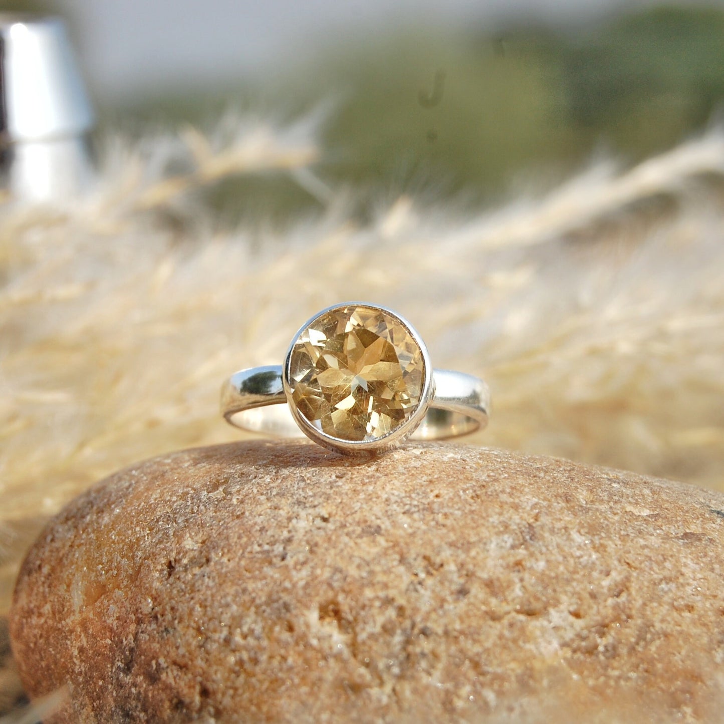Citrine Round Cut Ring