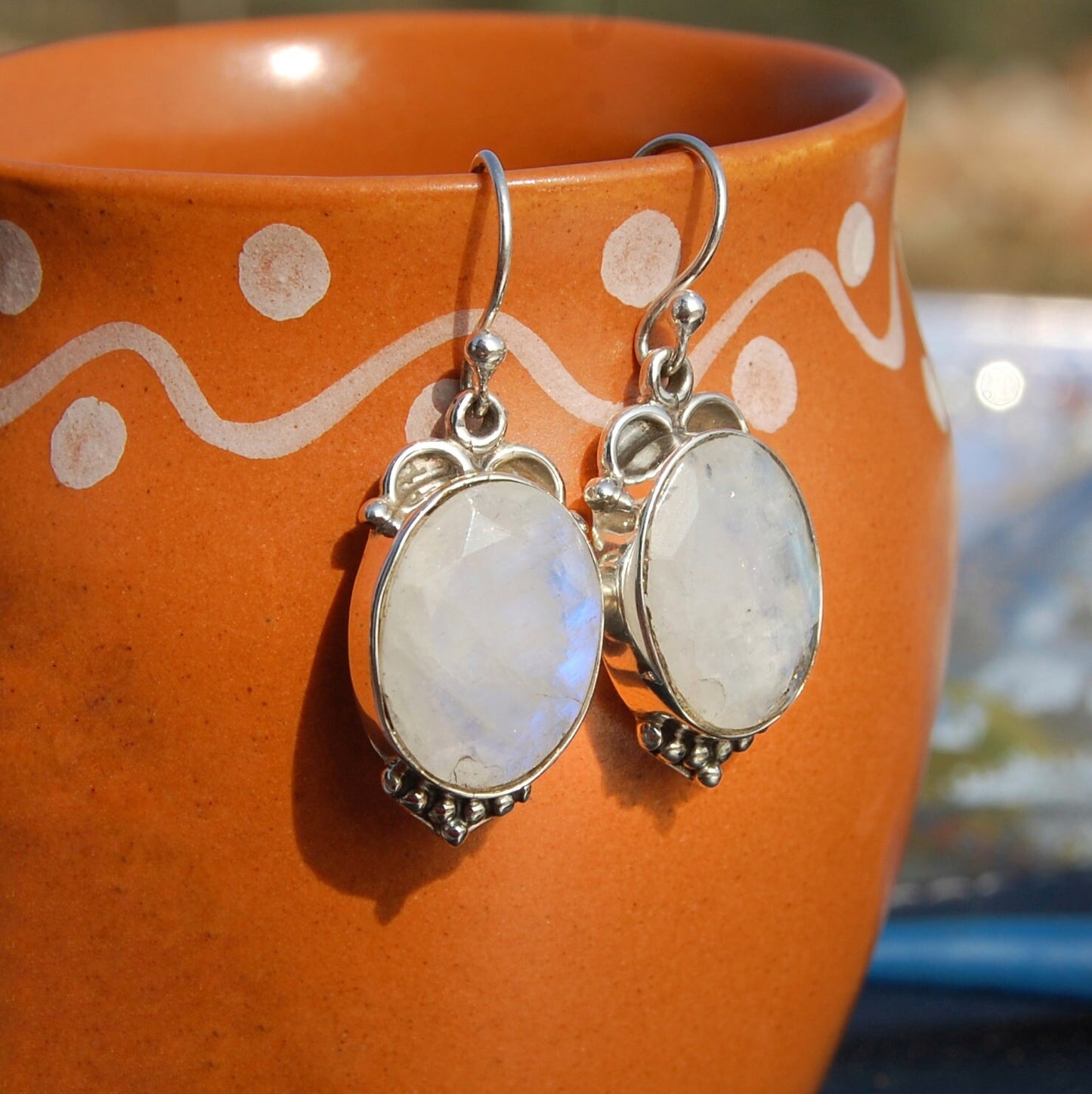 Rainbow Moonstone Earrings