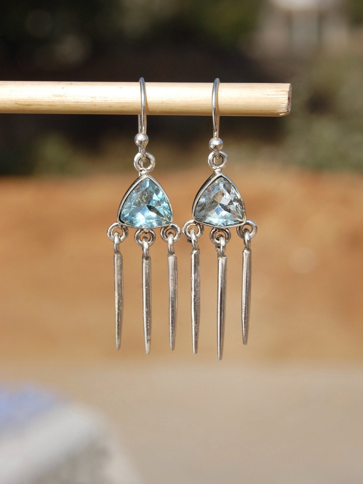Blue Topaz Dangle Earrings