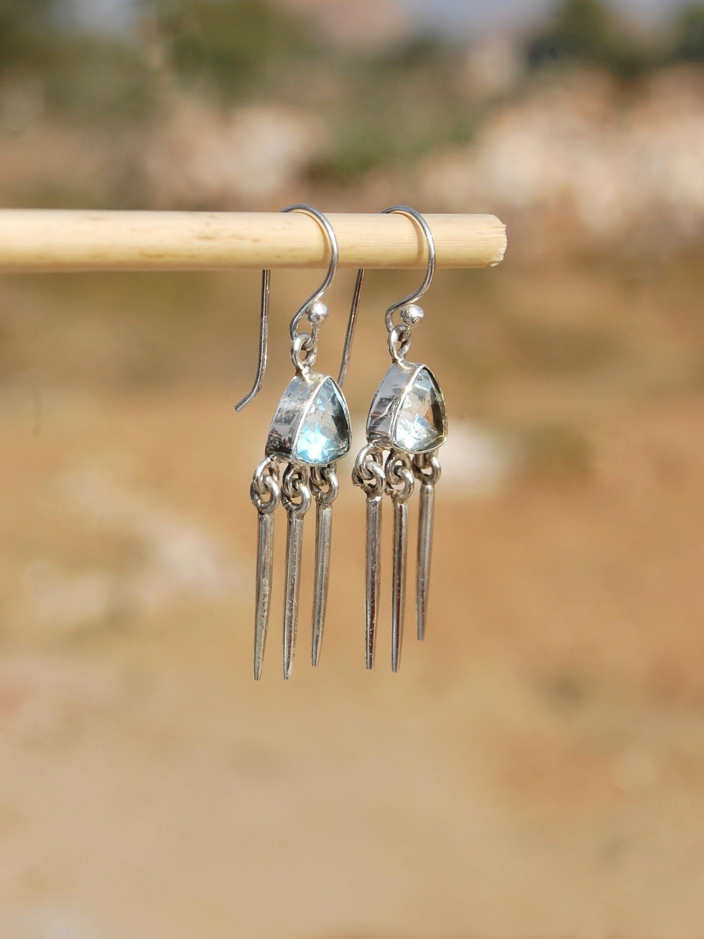 Blue Topaz Dangle Earrings