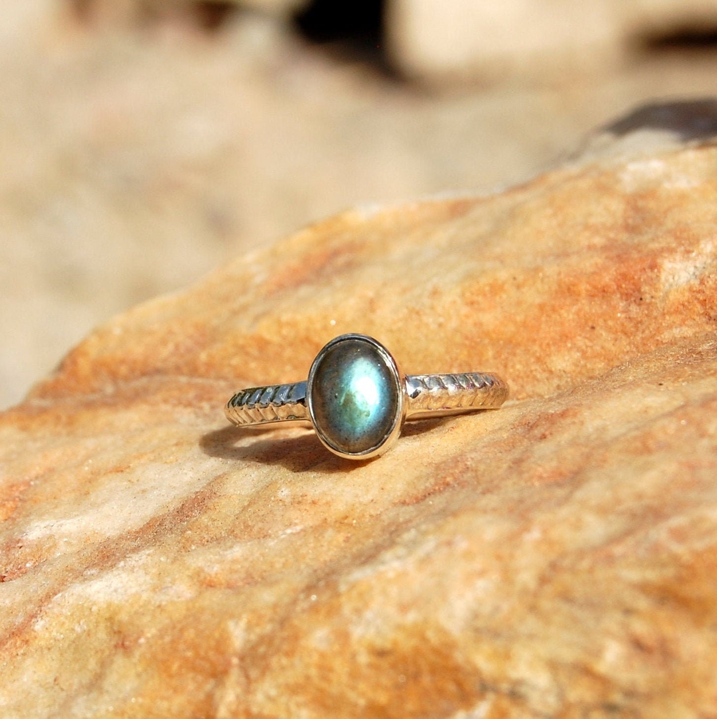 Labradorite Dainty Ring