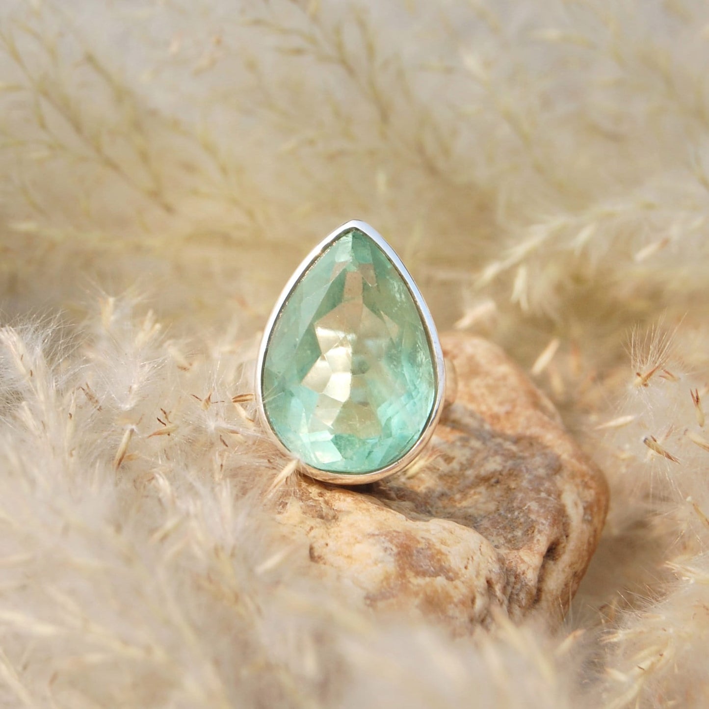 Green Fluorite Statement Ring