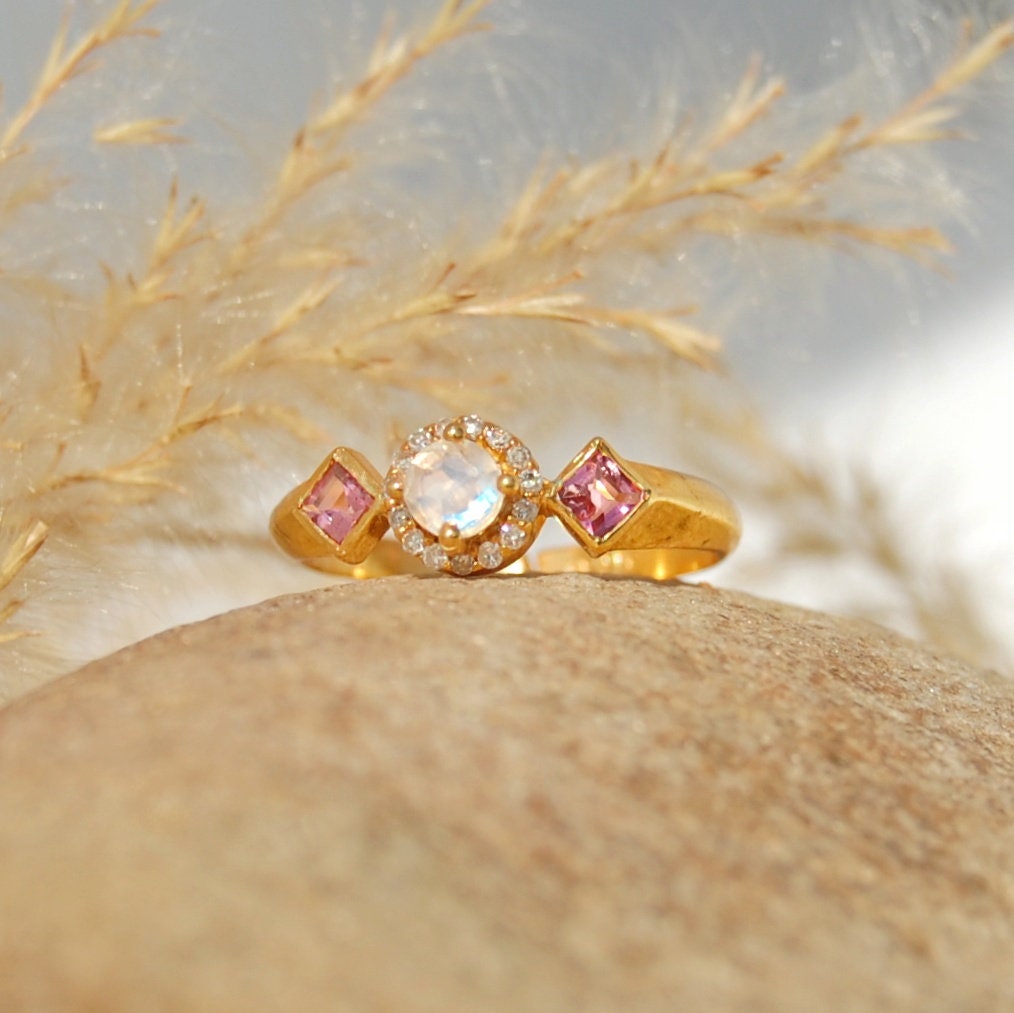 Diamond Cluster Gold Plated Ring