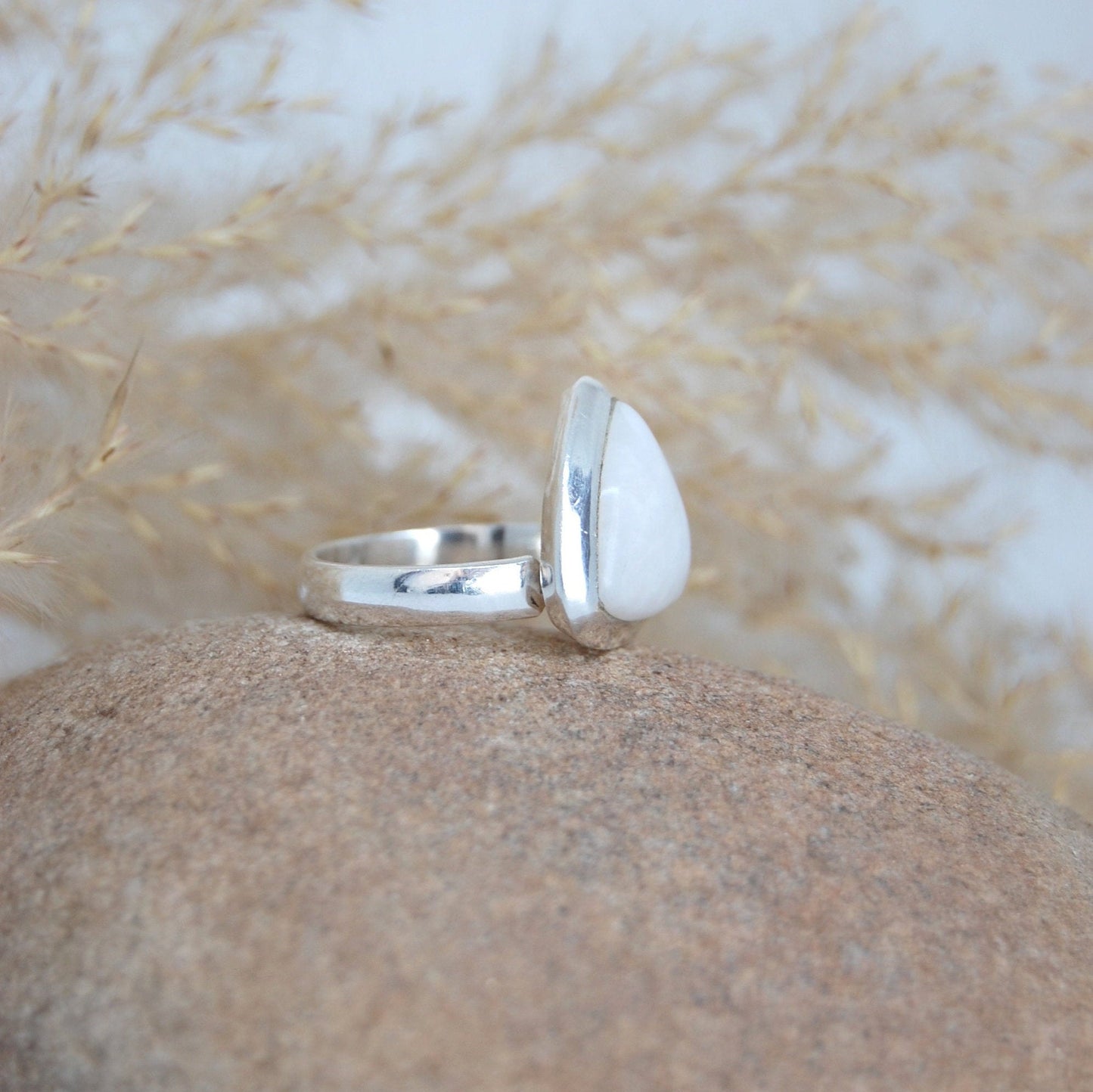 White Quartz Statement Ring