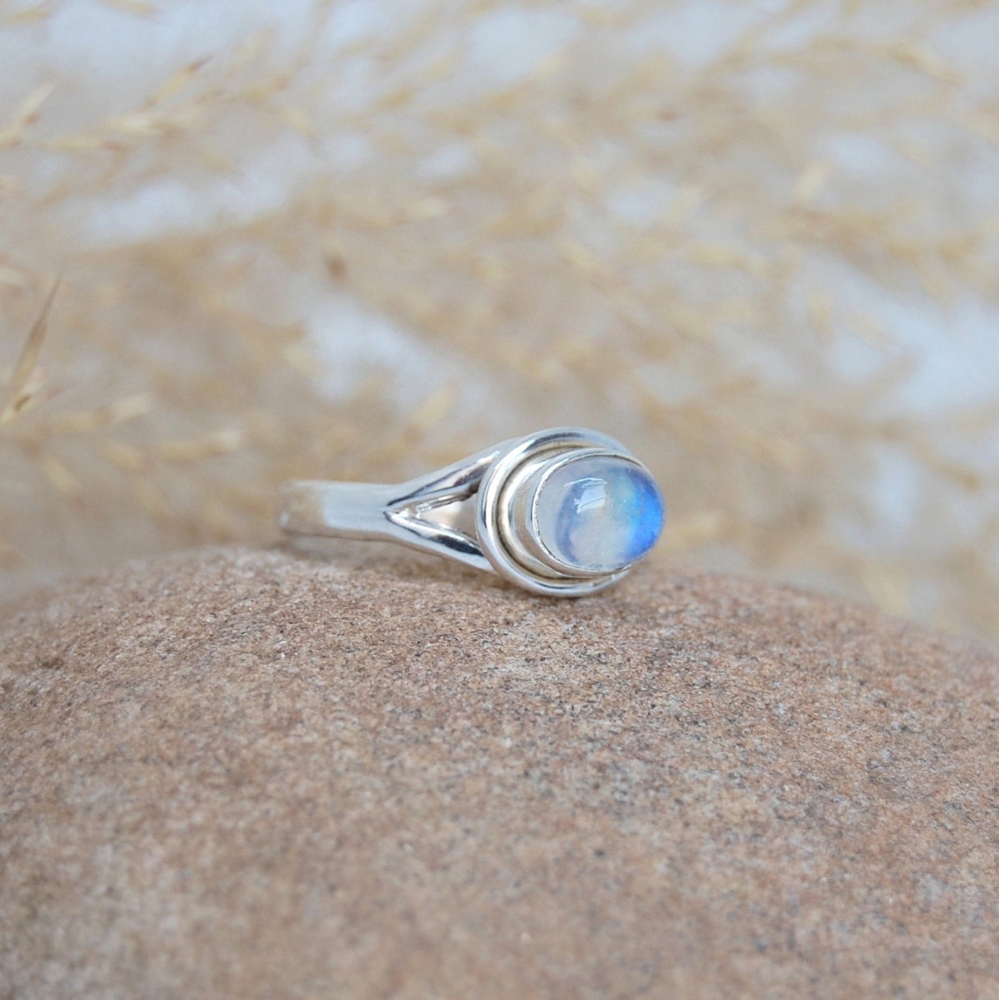 Rainbow Moonstone Ring