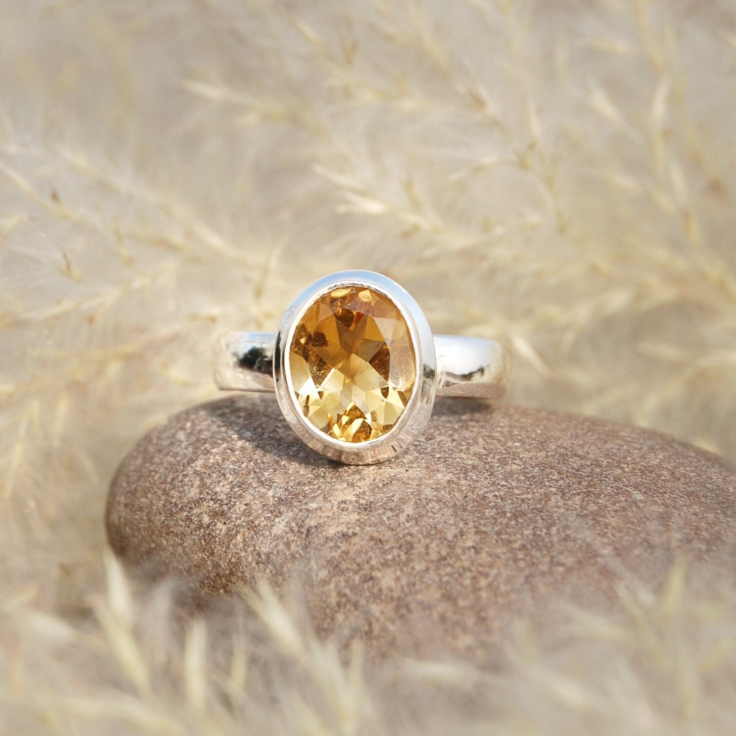 Yellow Citrine Ring