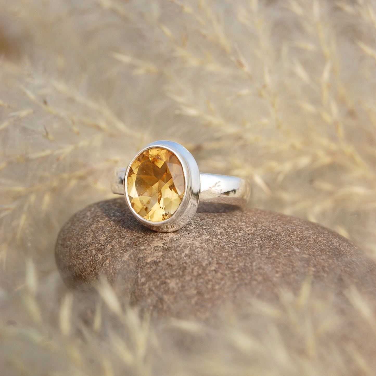 Yellow Citrine Ring