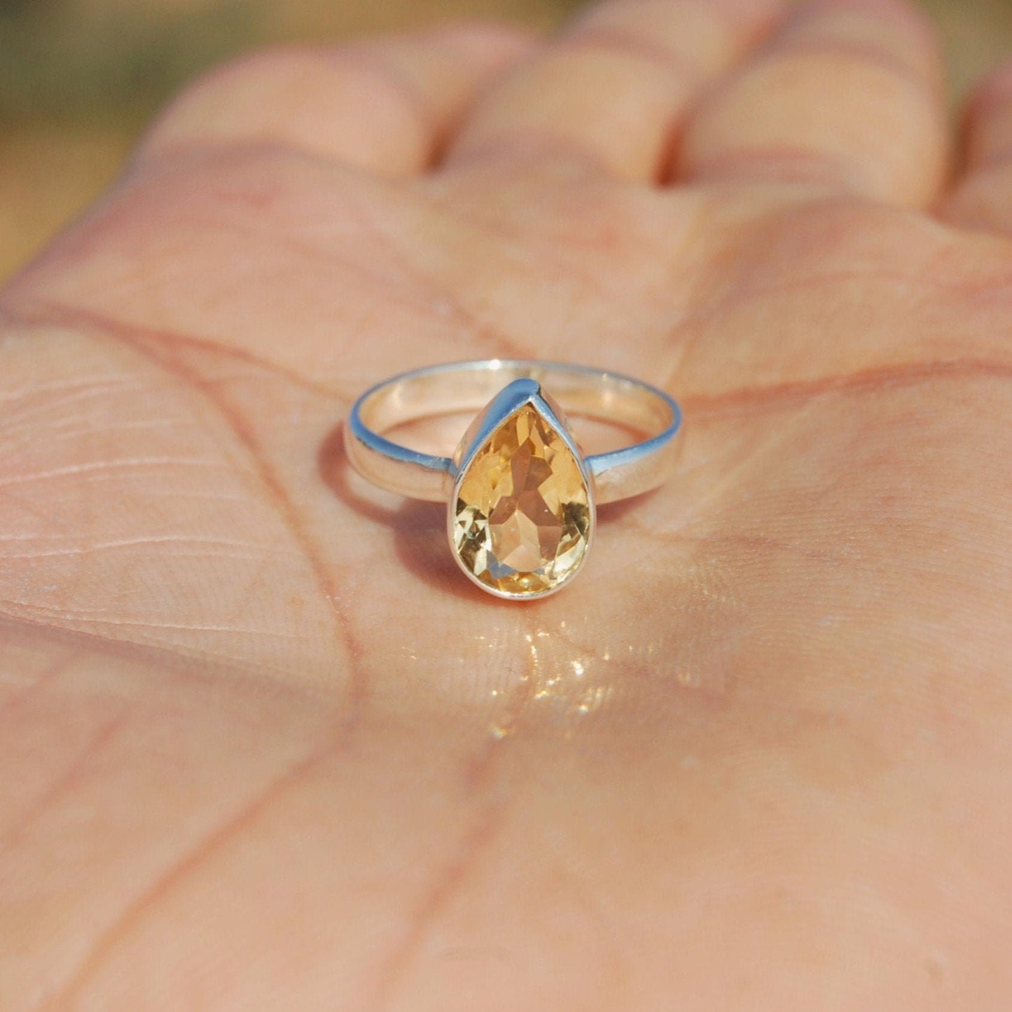 Yellow Citrine Ring