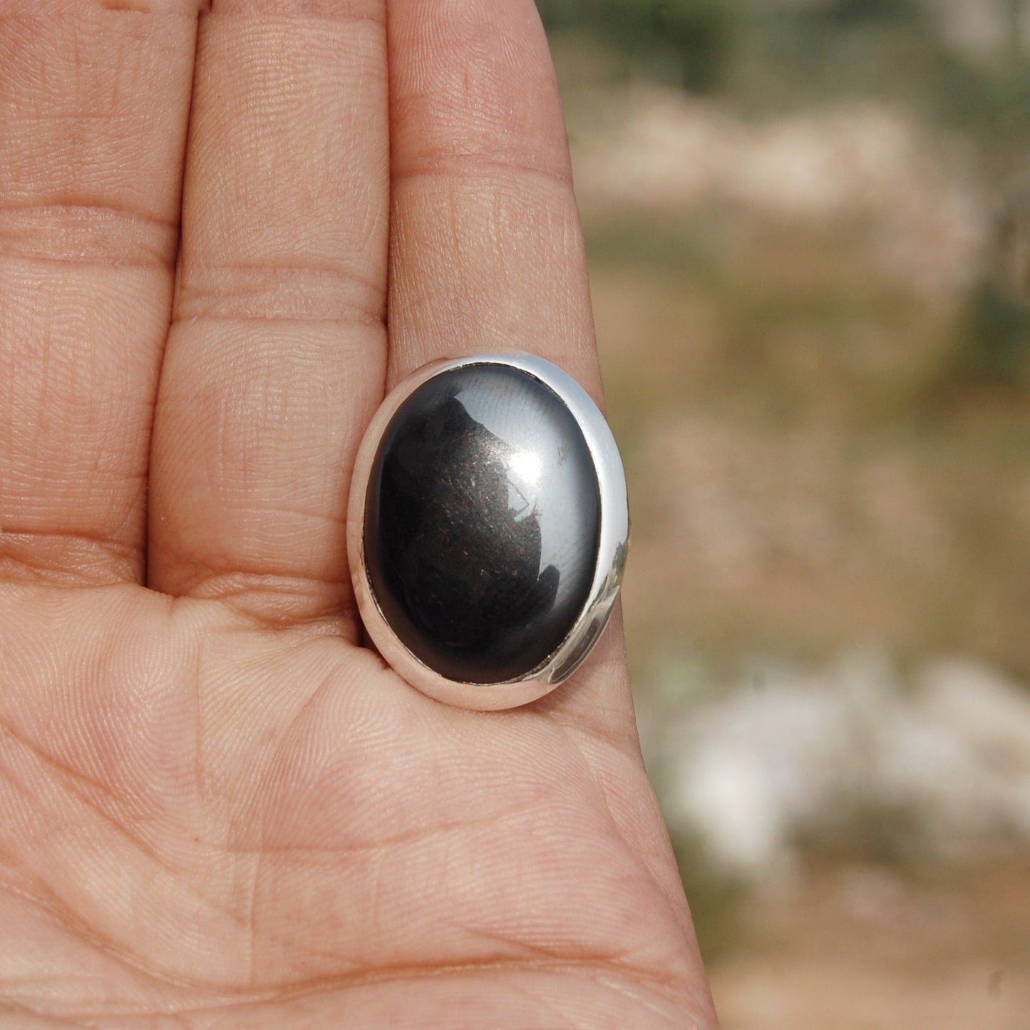 Hematite Statement Ring