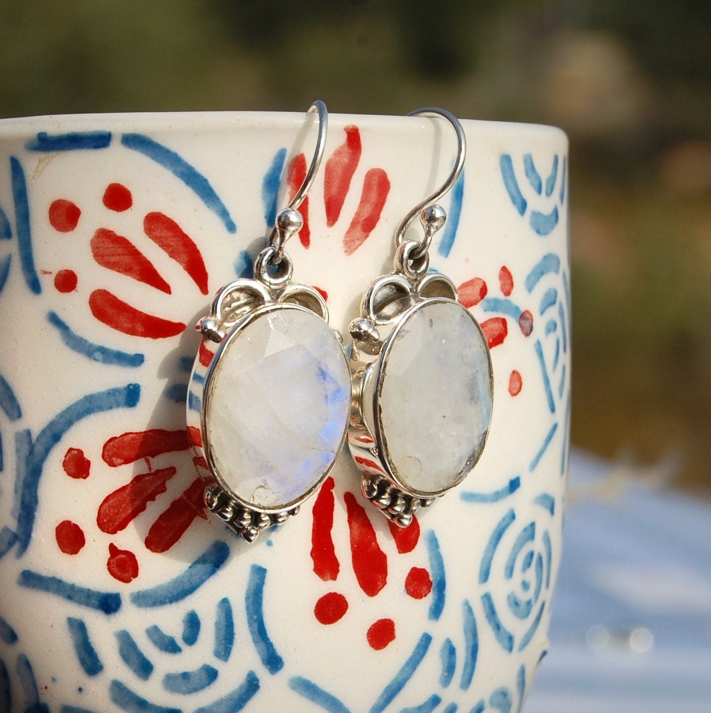 Rainbow Moonstone Earrings
