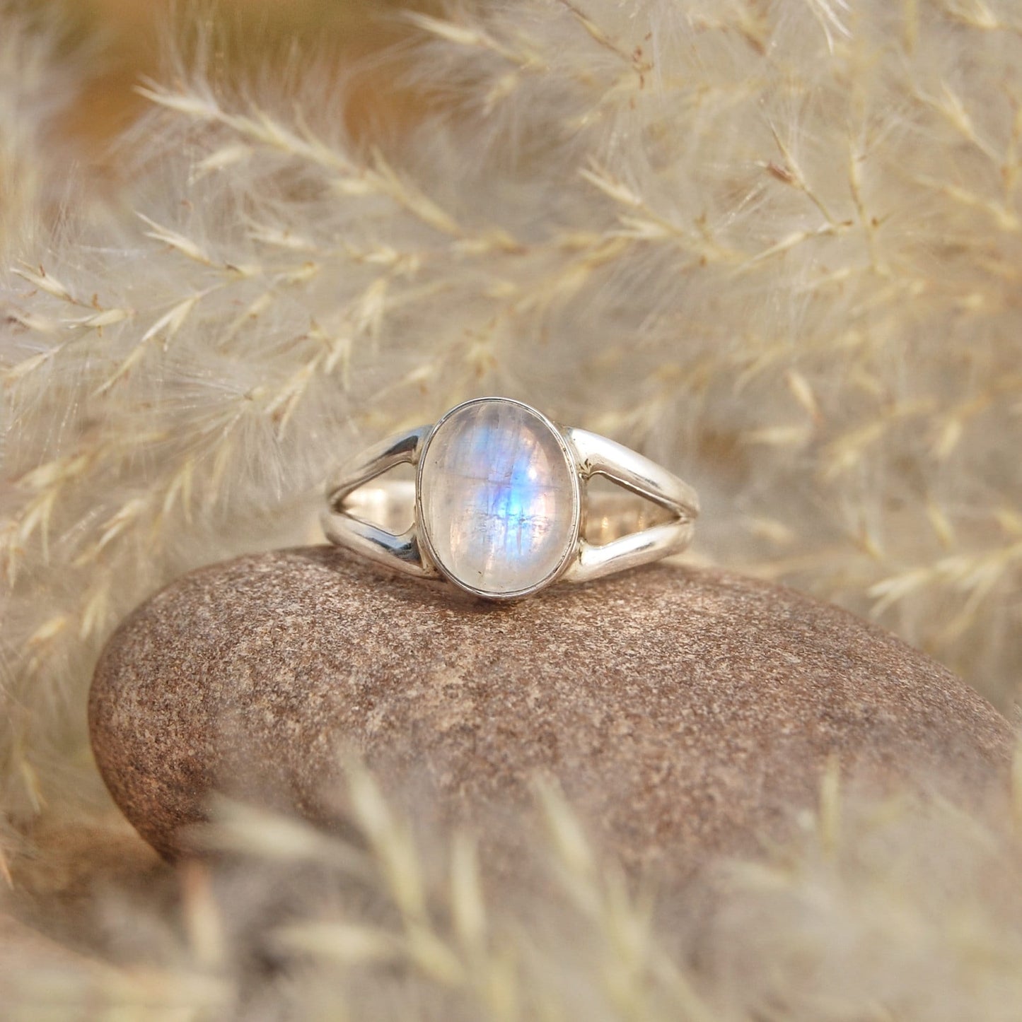 Rainbow Moonstone Ring