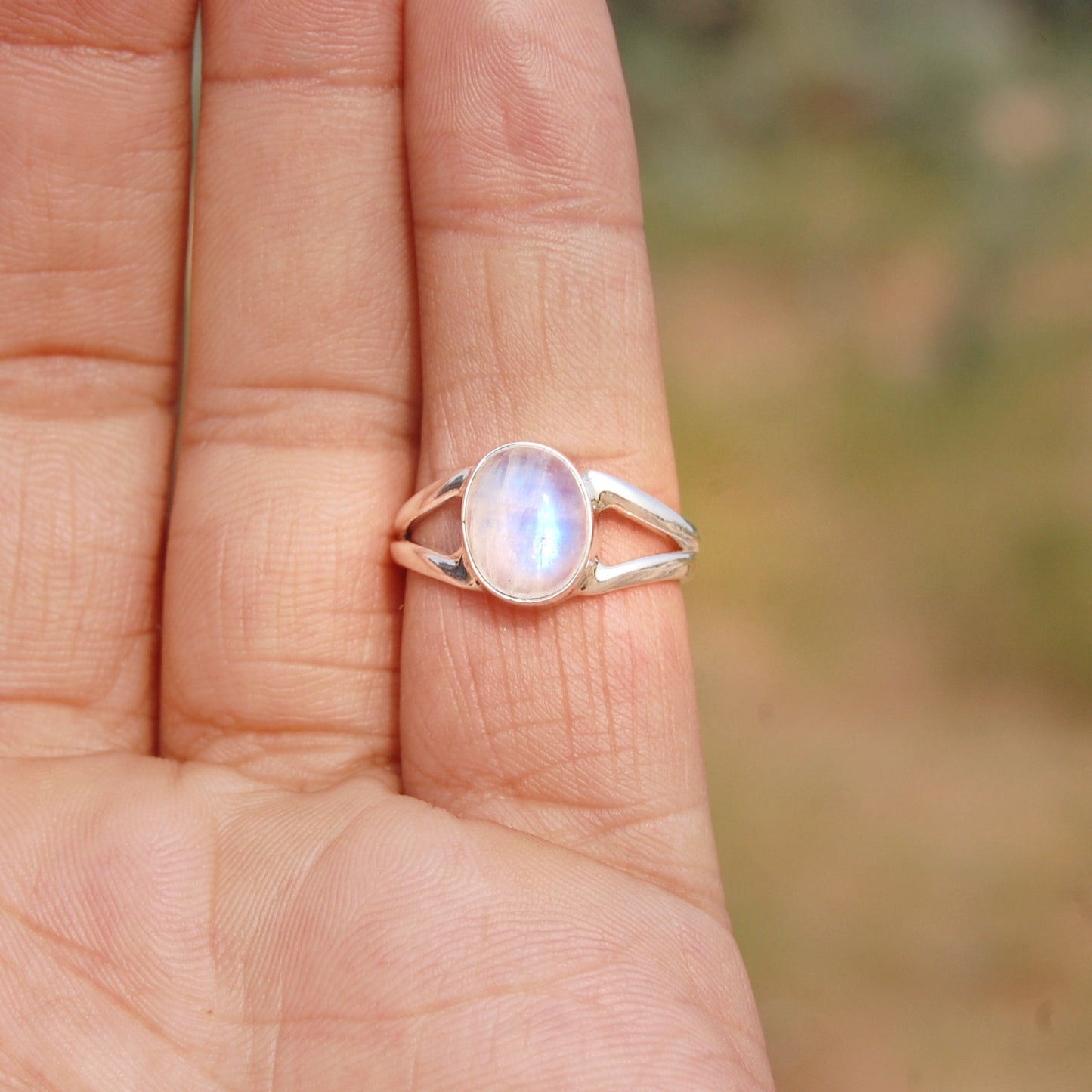 Rainbow Moonstone Ring