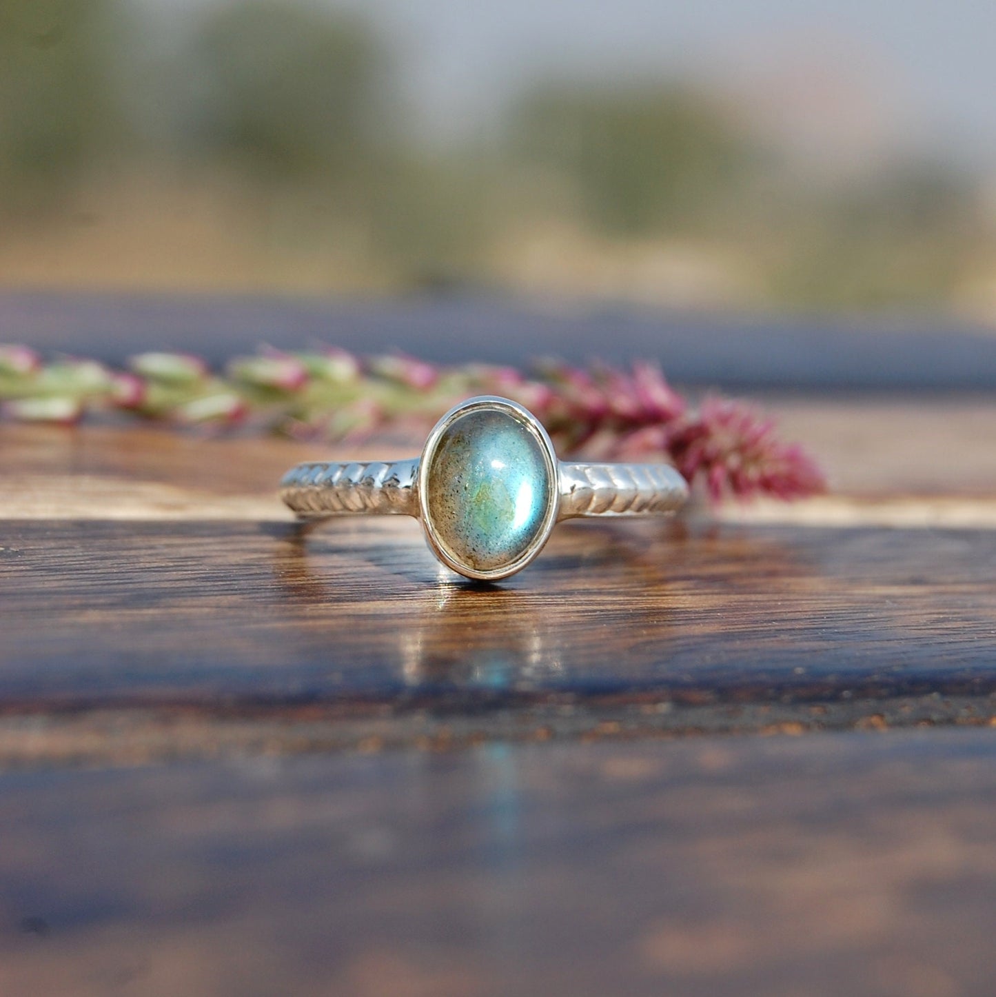 Labradorite Dainty Ring
