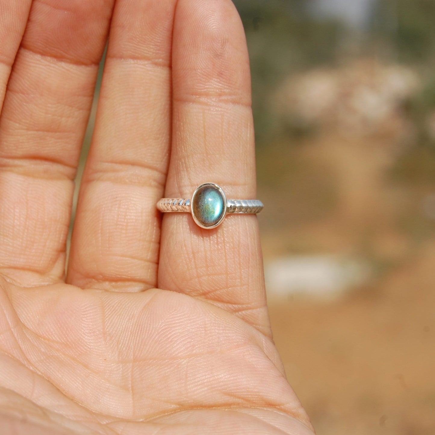 Labradorite Dainty Ring