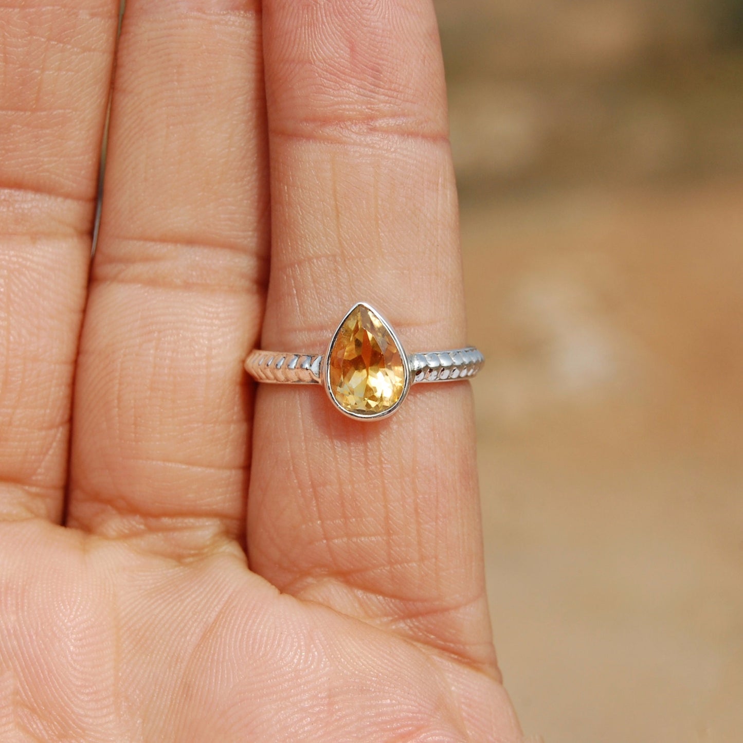 Yellow Citrine Ring