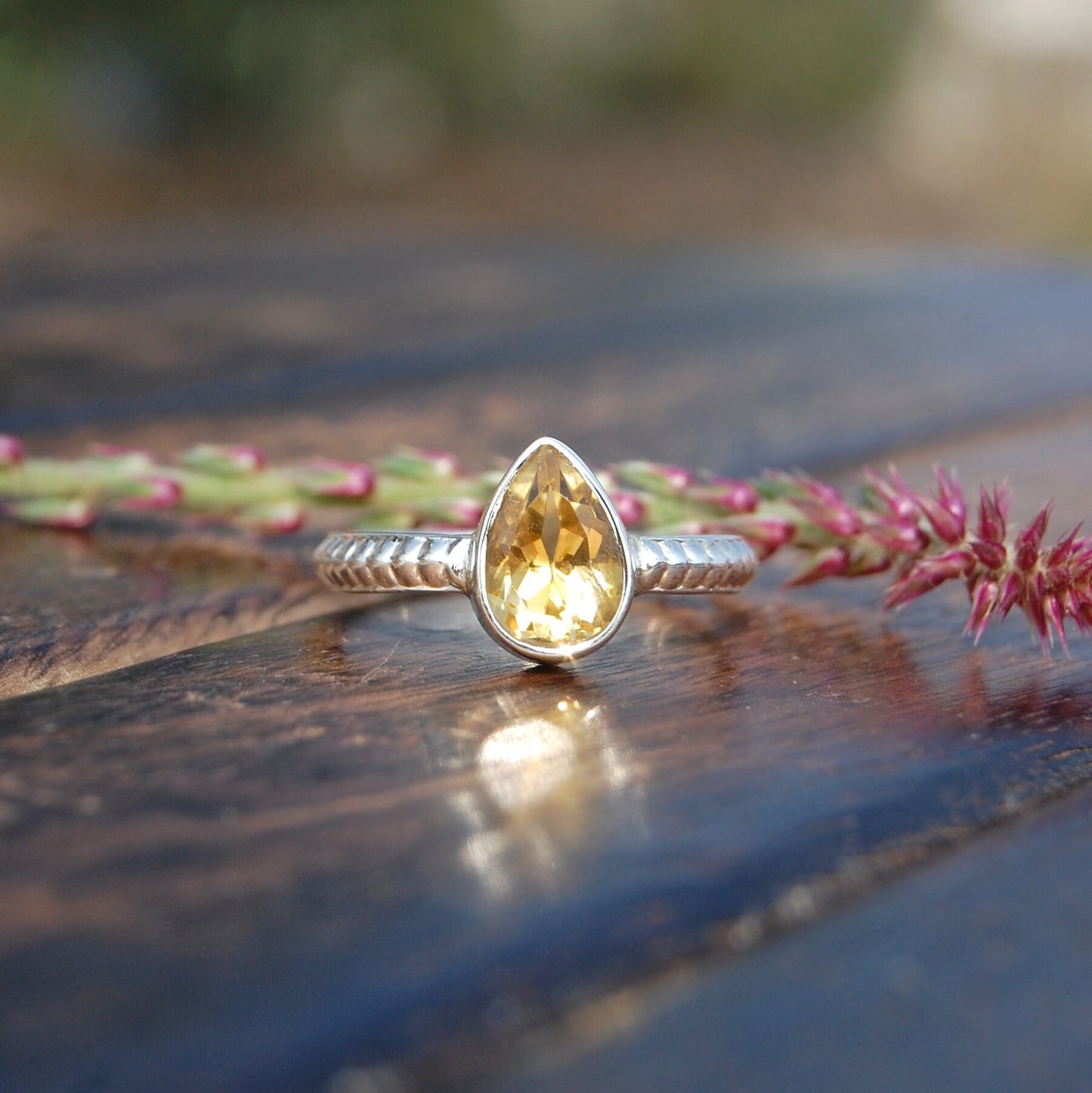 Yellow Citrine Ring