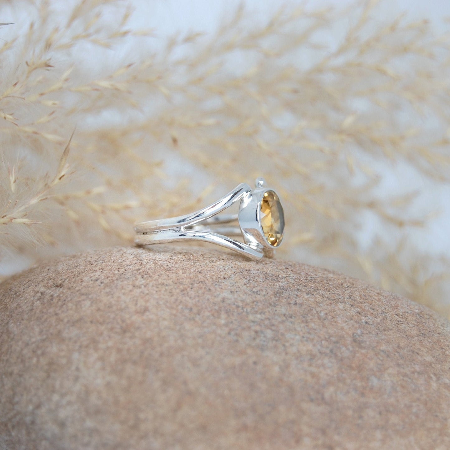 Yellow Citrine Ring