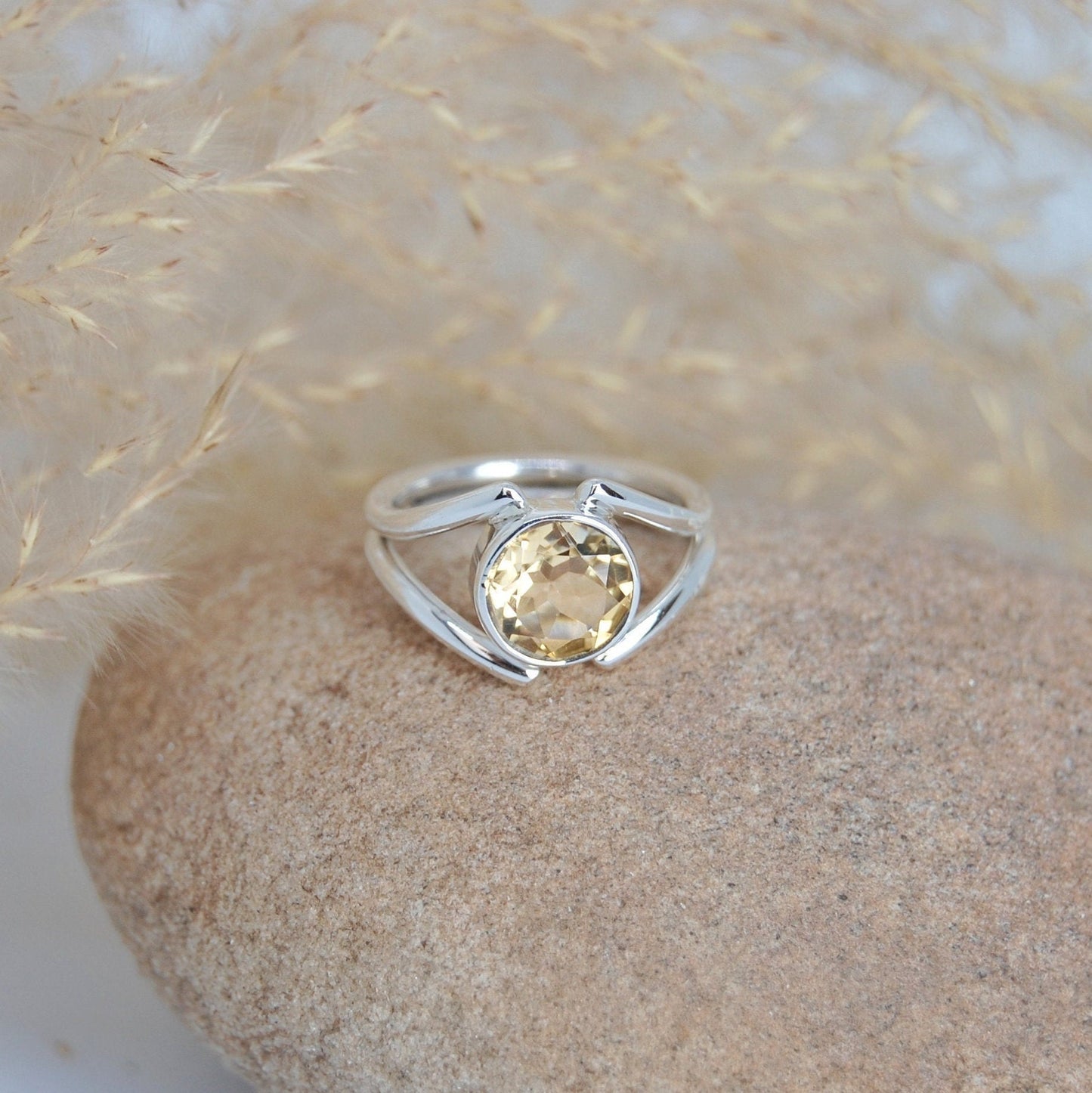 Yellow Citrine Ring