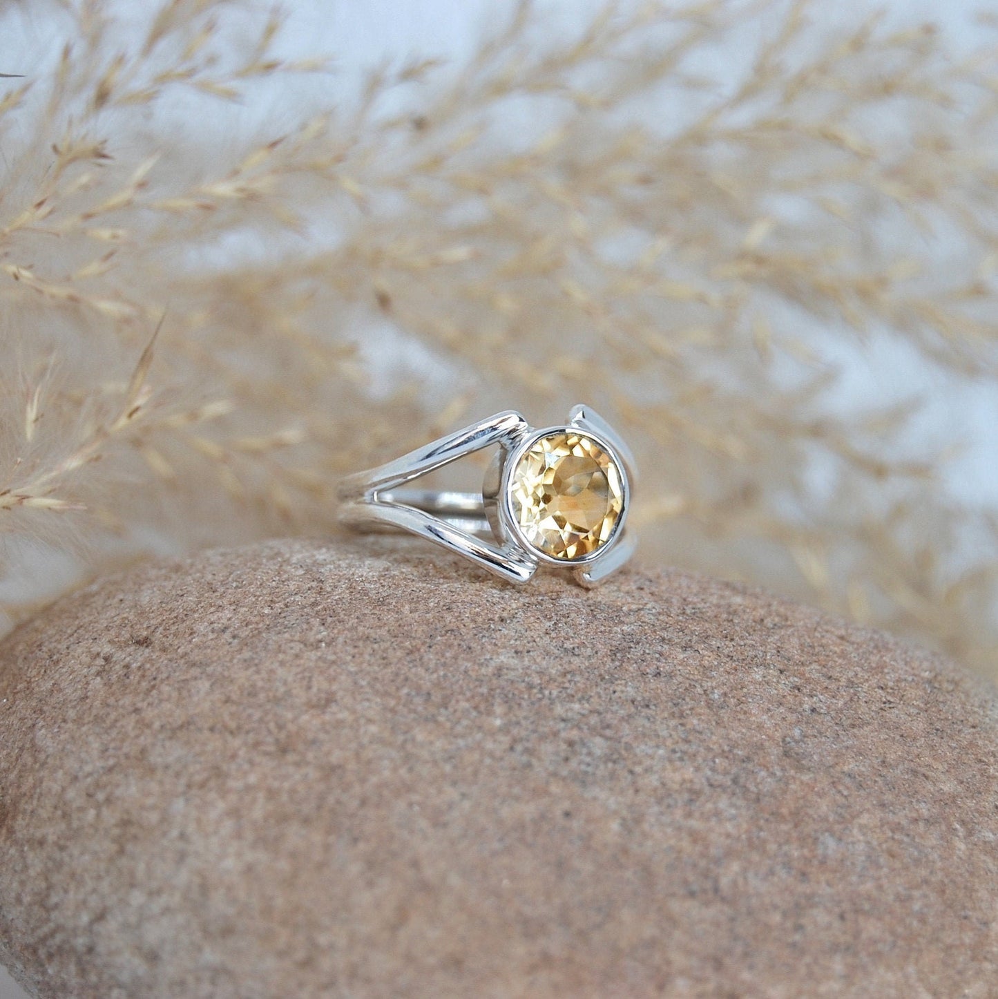 Yellow Citrine Ring