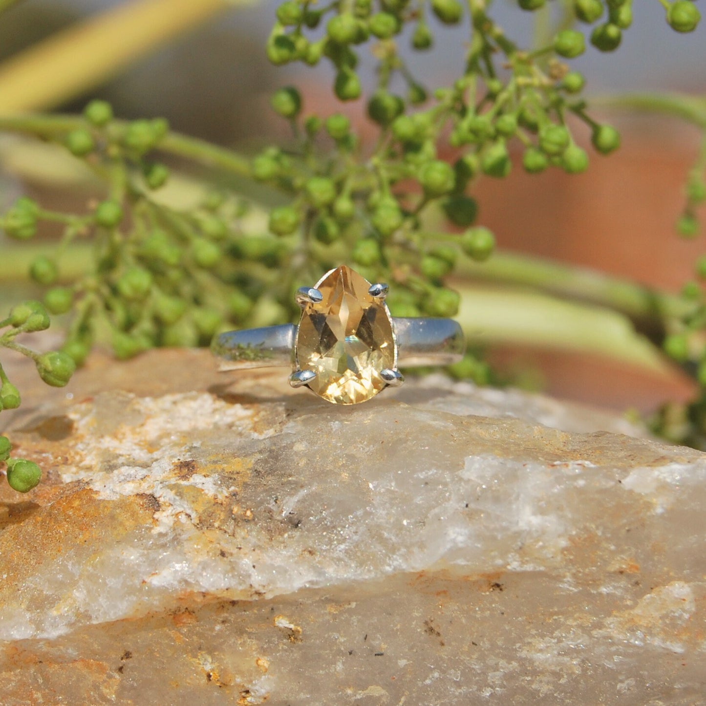 Yellow Citrine Ring