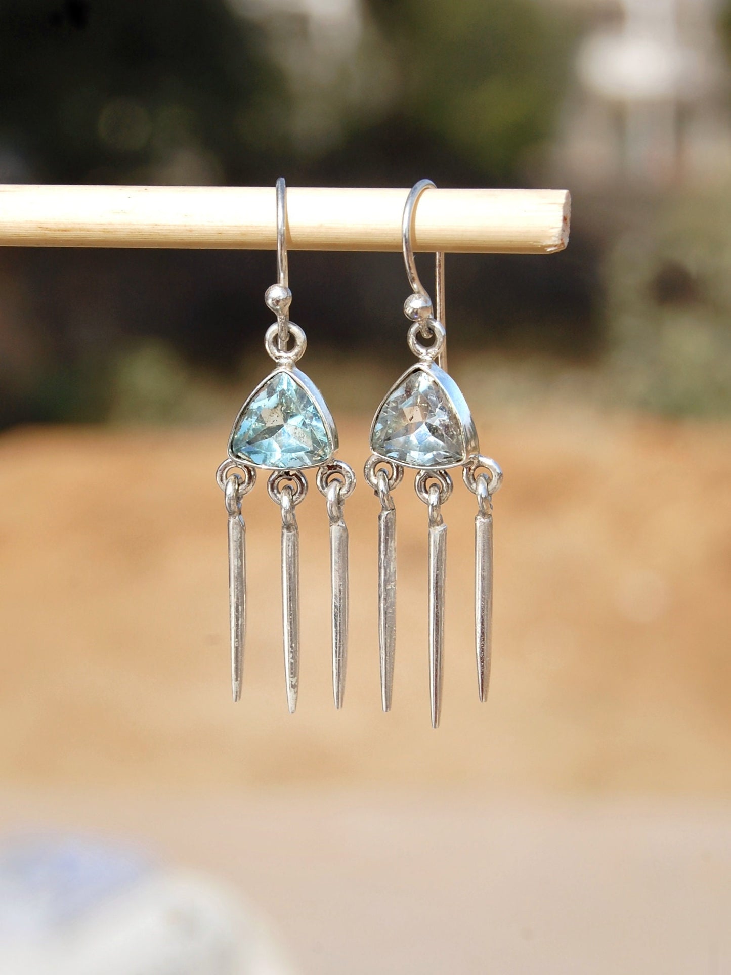 Blue Topaz Dangle Earrings