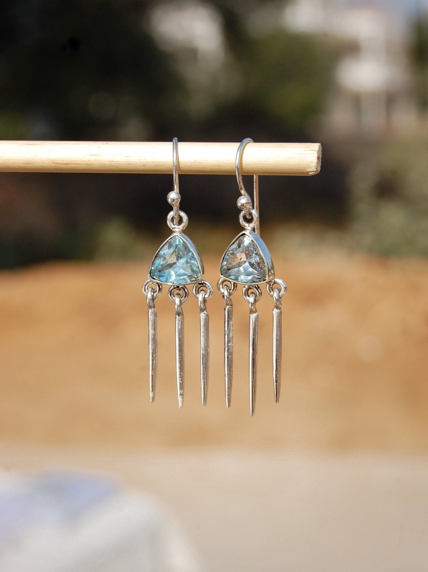 Blue Topaz Dangle Earrings
