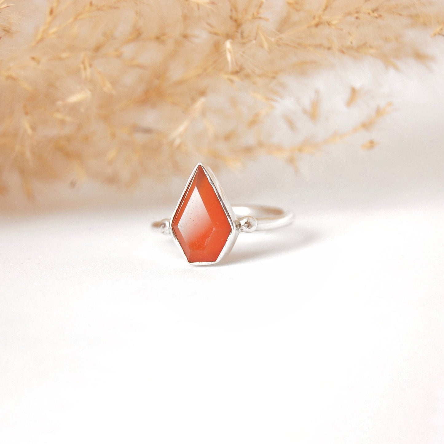 Orange Carnelian Kite Ring