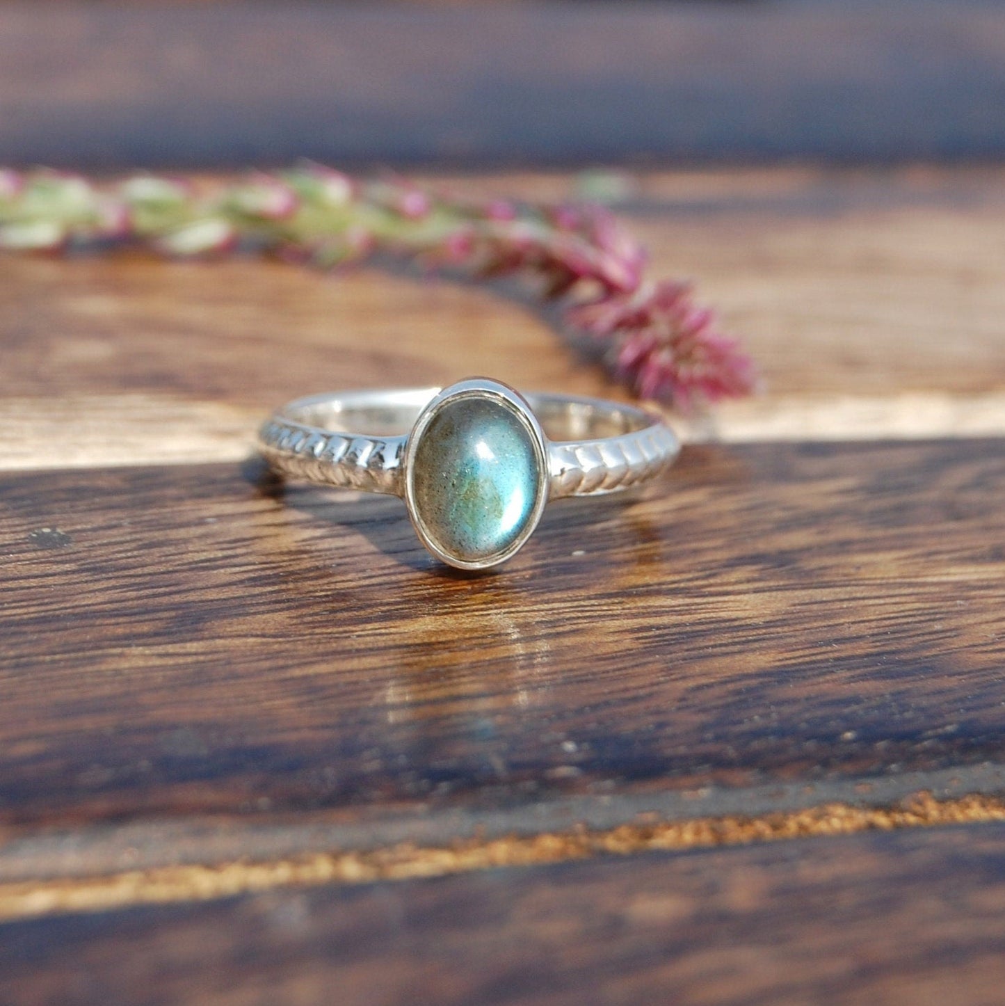 Labradorite Dainty Ring