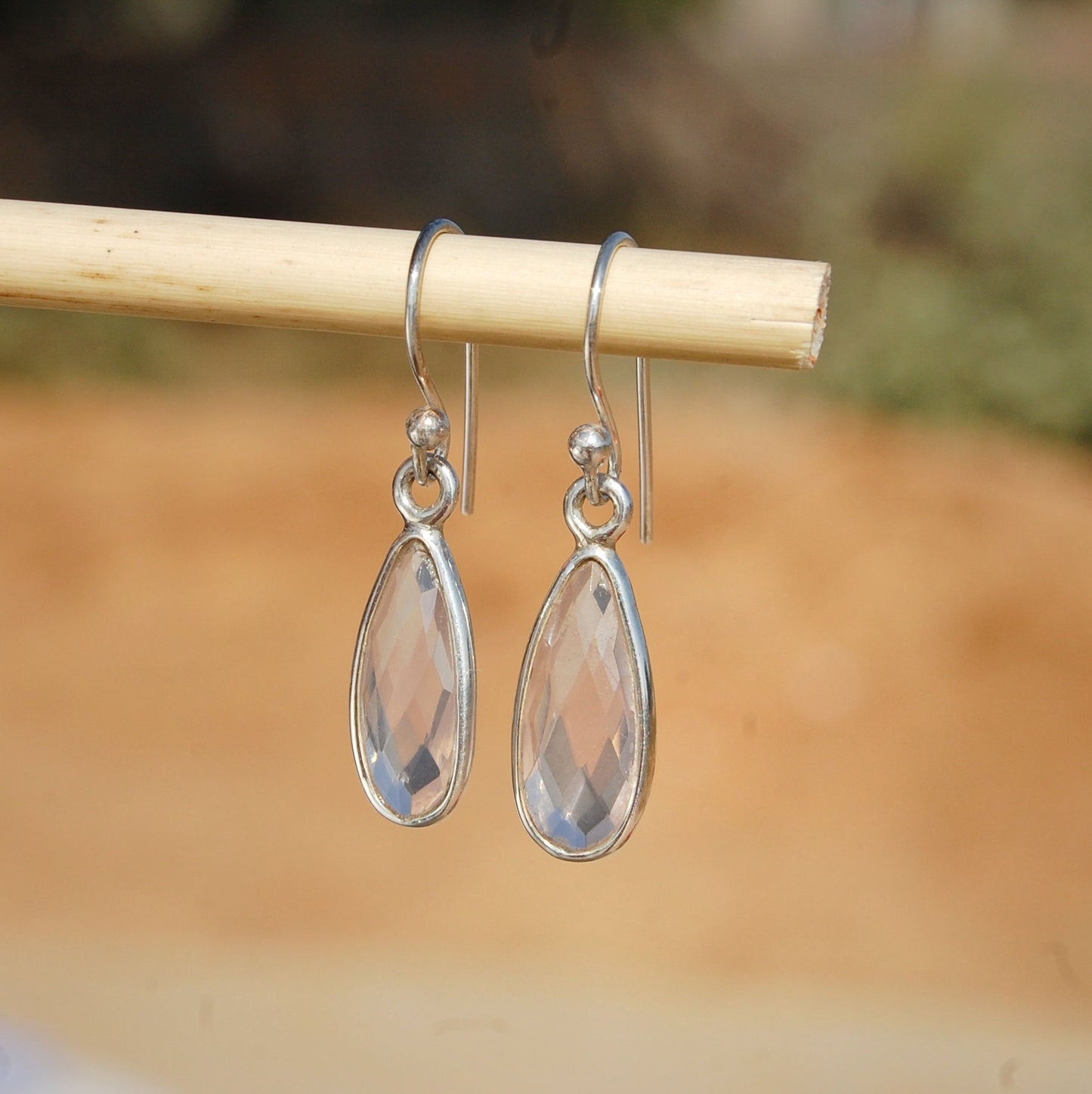 Rose Quartz Drop Earrings