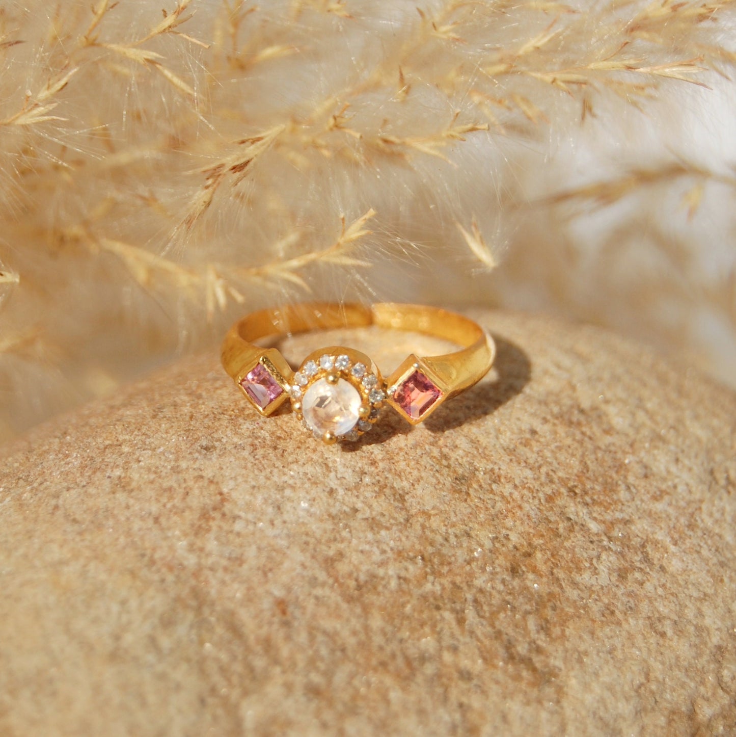 Diamond Cluster Gold Plated Ring