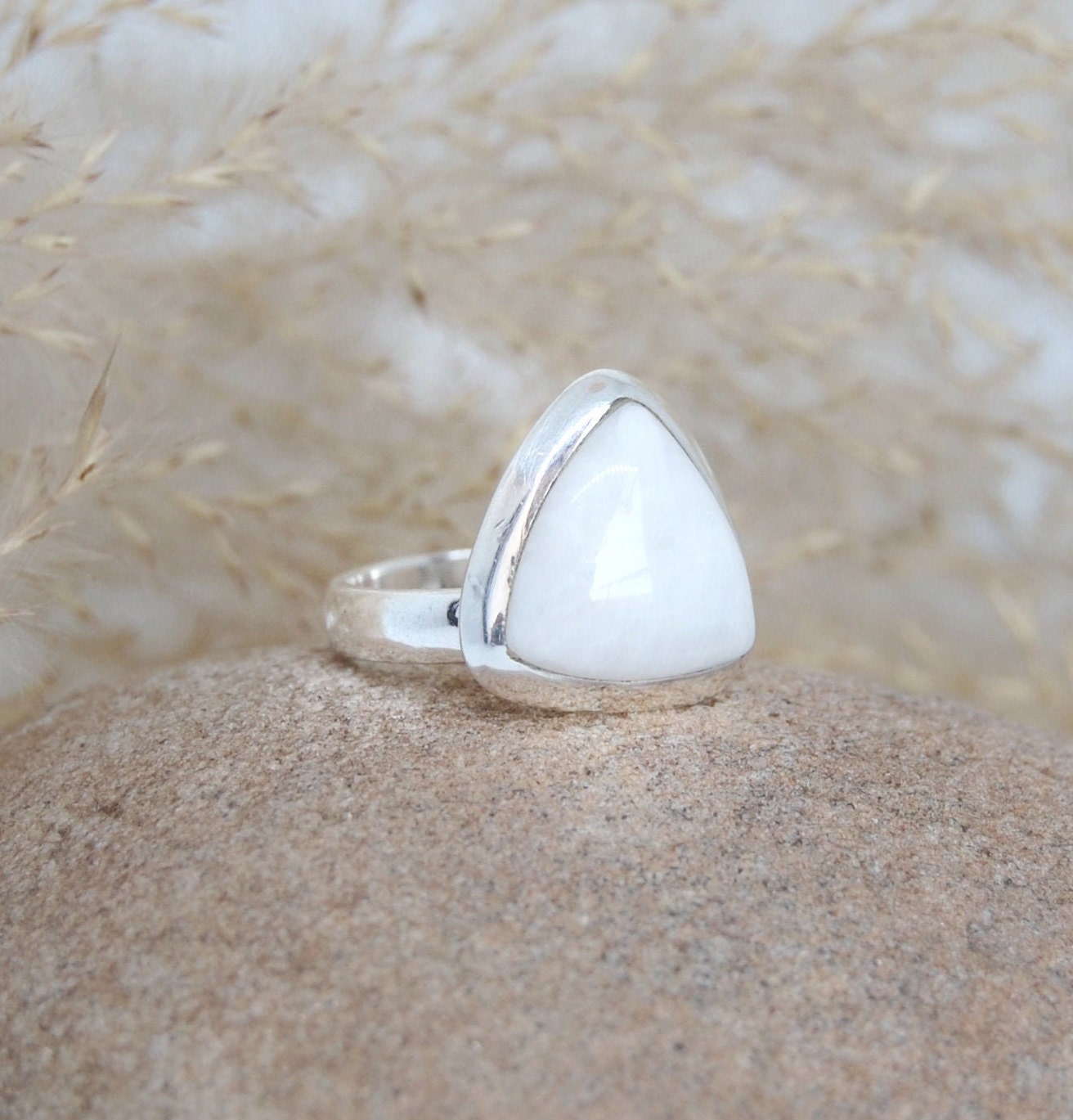 White Quartz Statement Ring